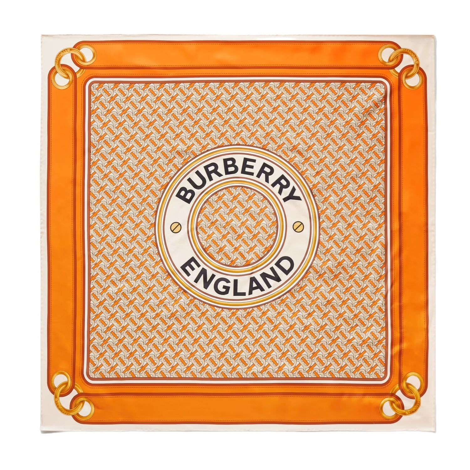 BURBERRY MONTAGE-PRINT LOGO SILK TWILL SCARF