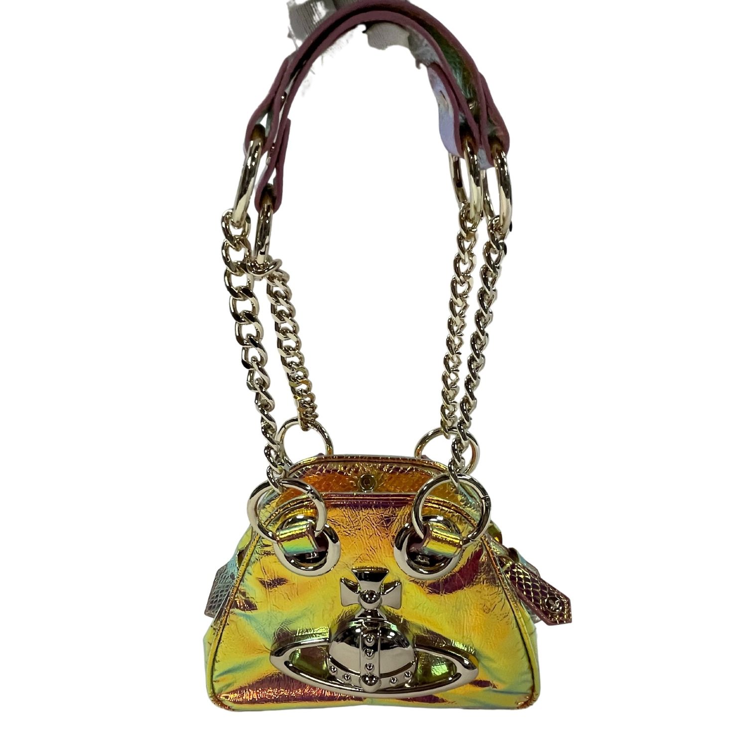 VIVIENNE WESTWOOD METALLIC IRIDESCENT LEATHER YASMINE SHOULDER BAG