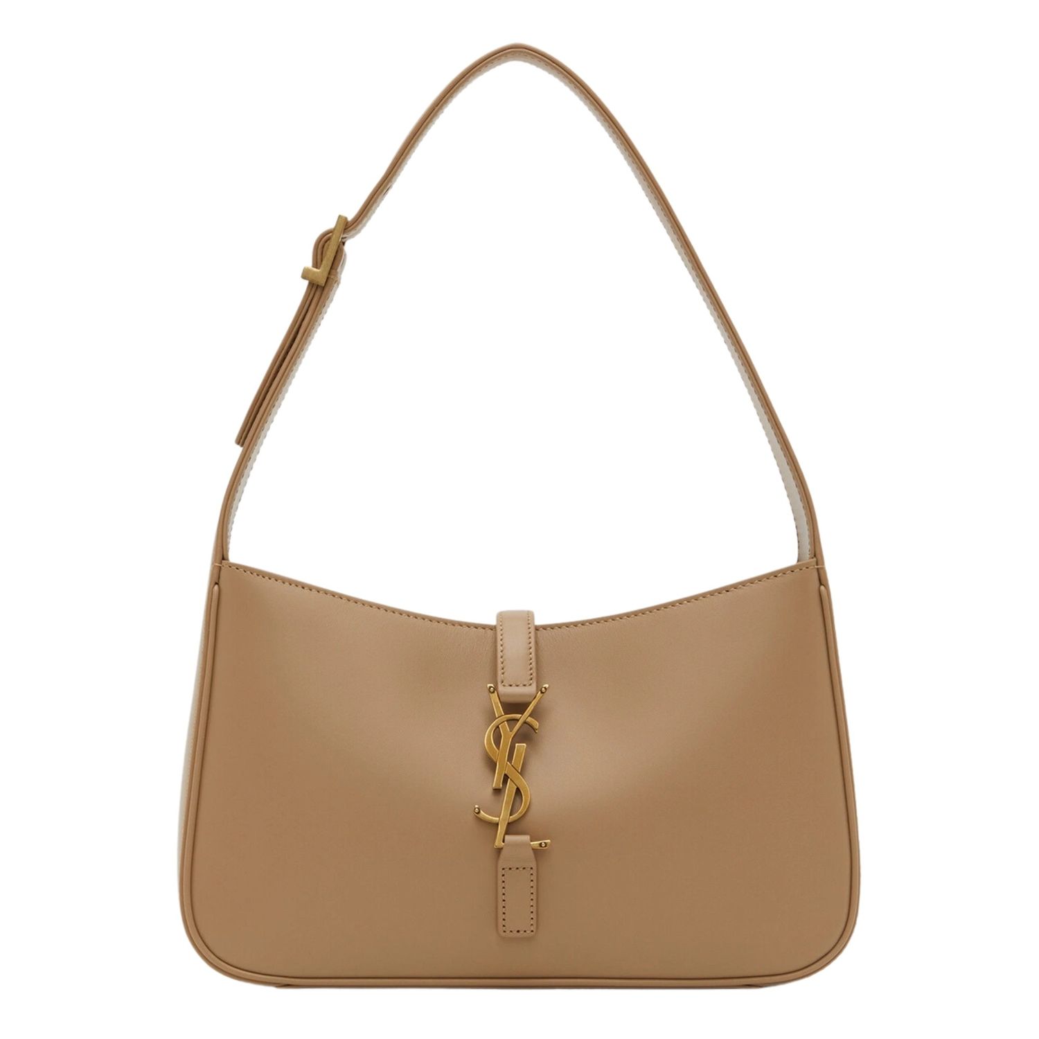 SAINT LAURENT SMOOTH BEIGE LEATHER LE 5 À 7 HOBO BAG
