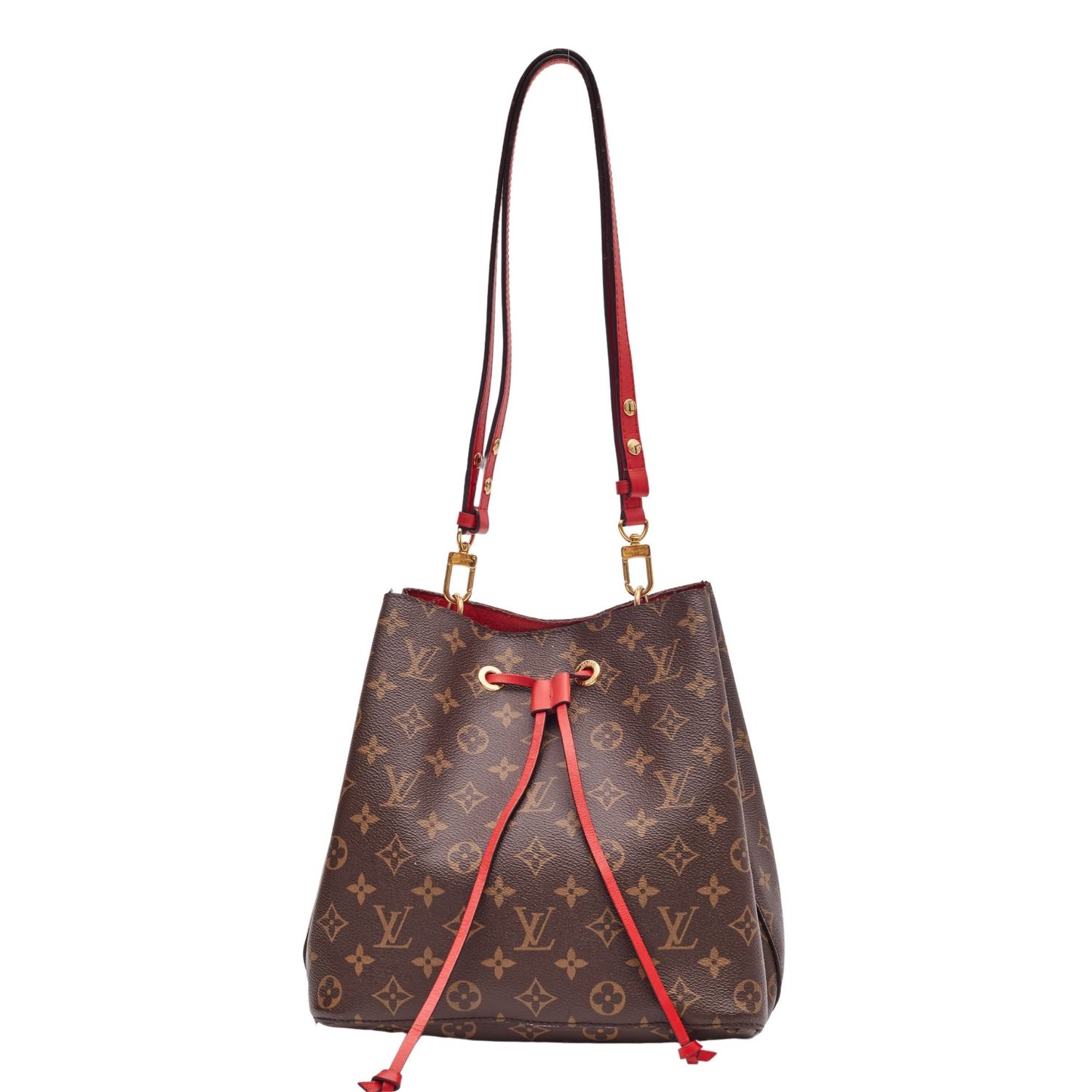 LOUIS VUITTON MONOGRAM DRAWSTRING NEONOE MM BAG RED