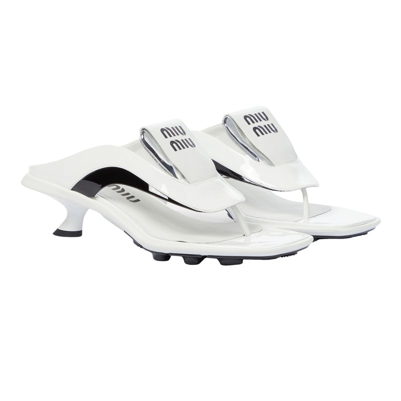 MIU MIU LOGOWHITE KITTEN HEELS (EU 36)