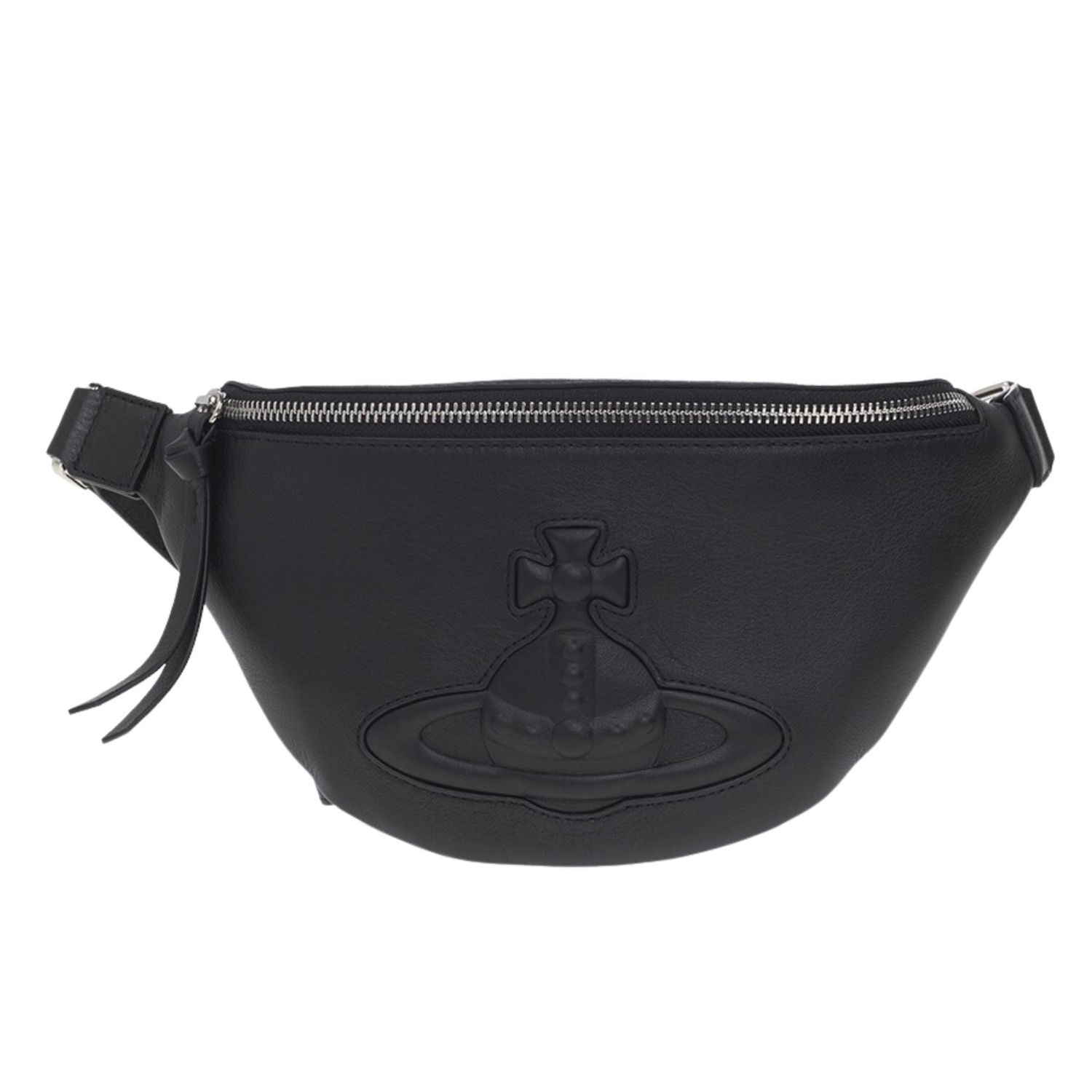 VIVIENNE WESTWOOD BLACK LEATHER HILDA SMALL BELT BAG