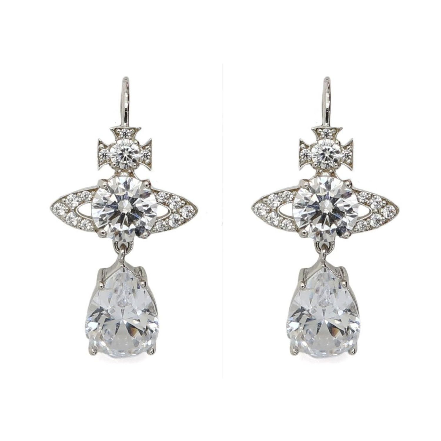 VIVIENNE WESTWOOD ISMENE DROP EARRINGS SILVER