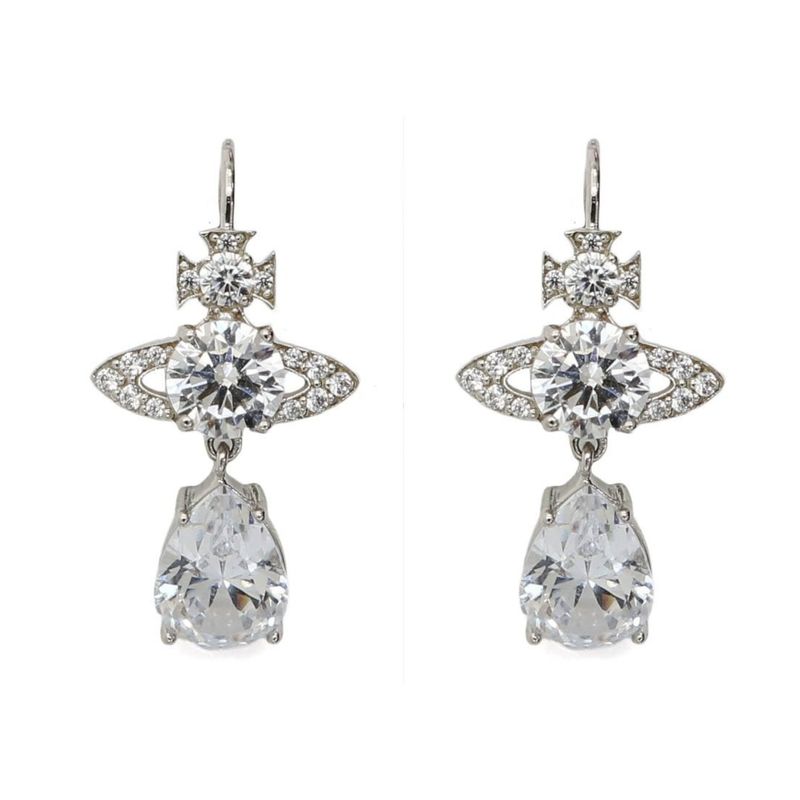 VIVIENNE WESTWOOD ISMENE DROP EARRINGS SILVER