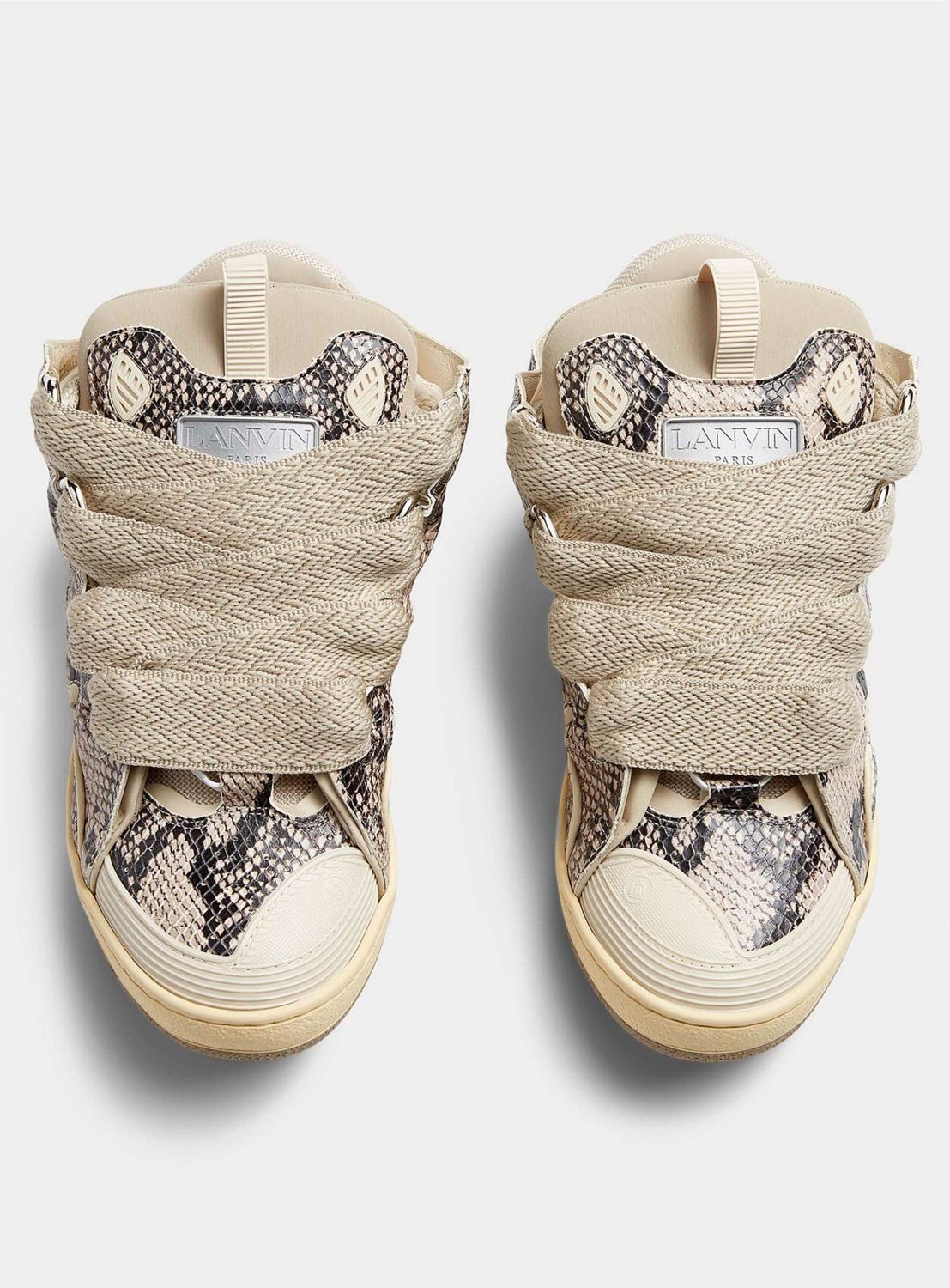 irving python embossed stripe leather sneaker