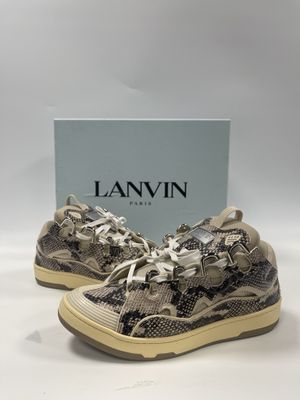 irving python embossed stripe leather sneaker