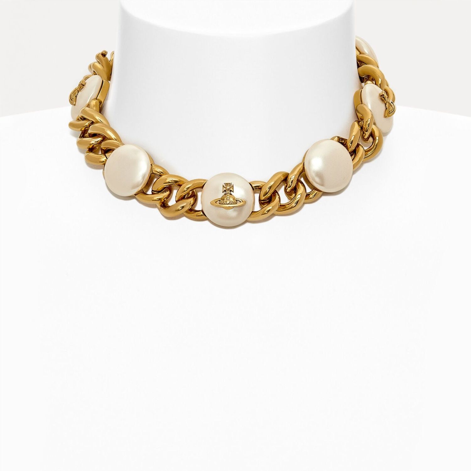VIVIENNE WESTWOOD CURB CHAIN EMMYLOU NECKLACE GOLD