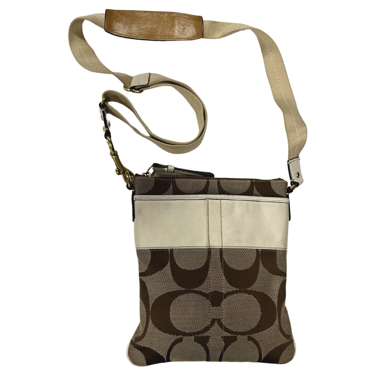 COACH BEIGE MONOGRAM CROSSBODY BAG