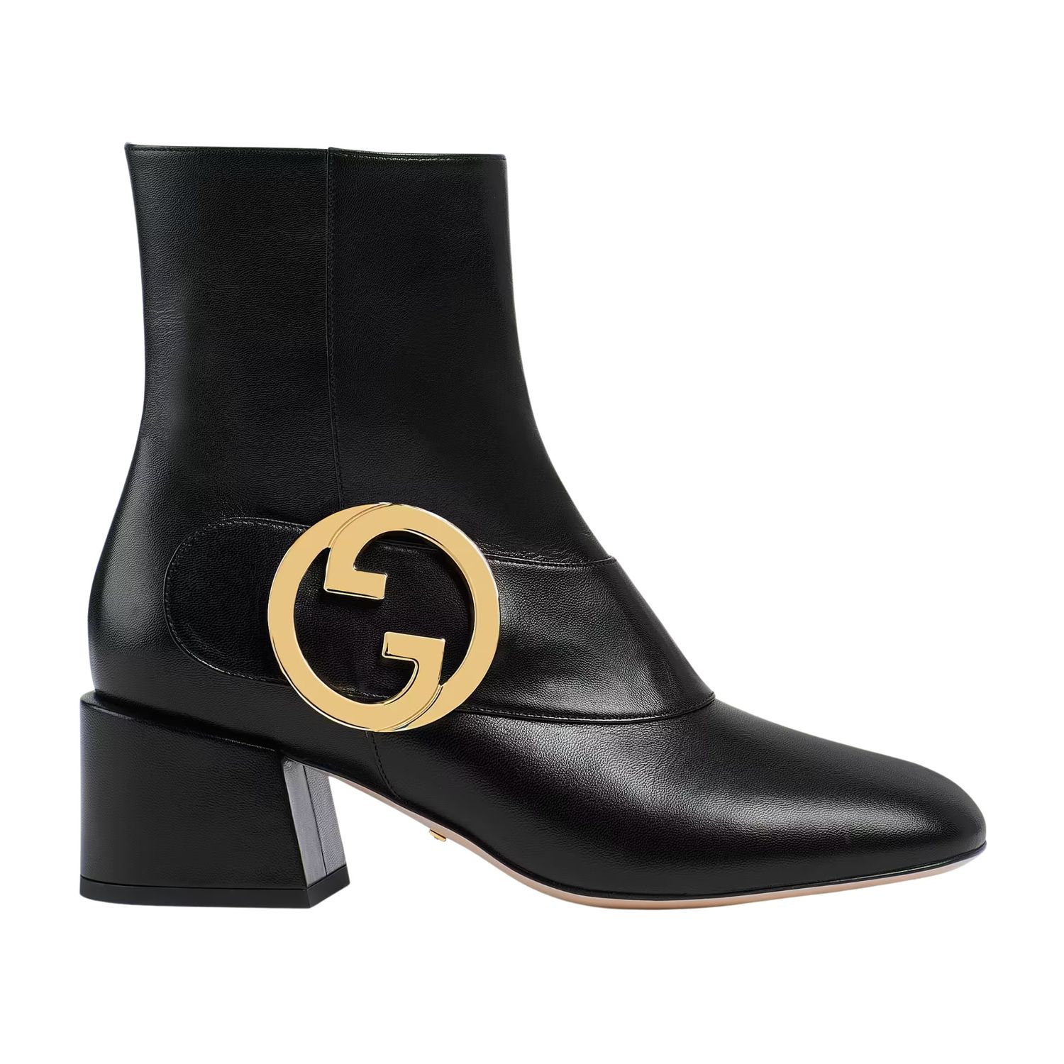 GUCCI BLACK LEATHER BLONDIE ANKLE BOOT EU 38 | US 7