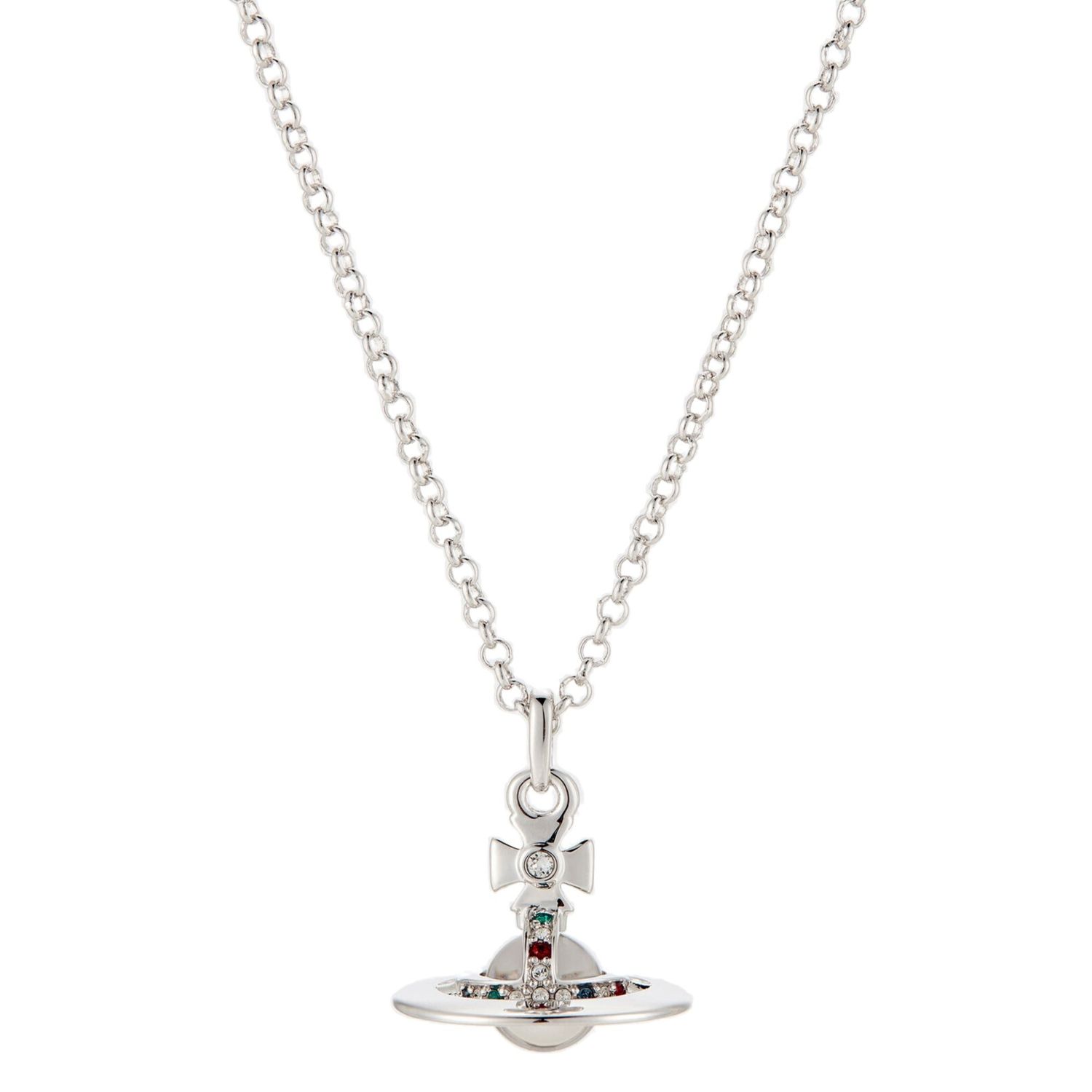 VIVIENNE WESTWOOD NEW TINY ORB PENDANT DROP SILVER CHAIN NECKLACE