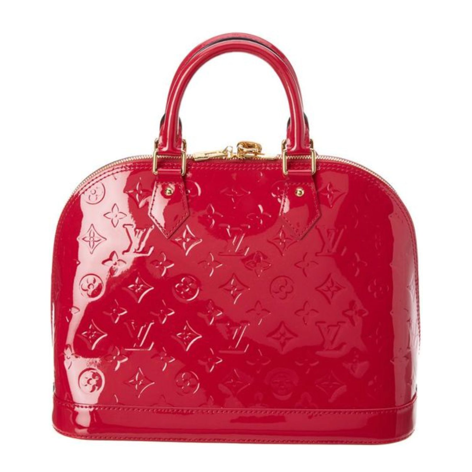LOUIS VUITTON MONOGRAM RED VERNIS ALMA MM HANDBAG