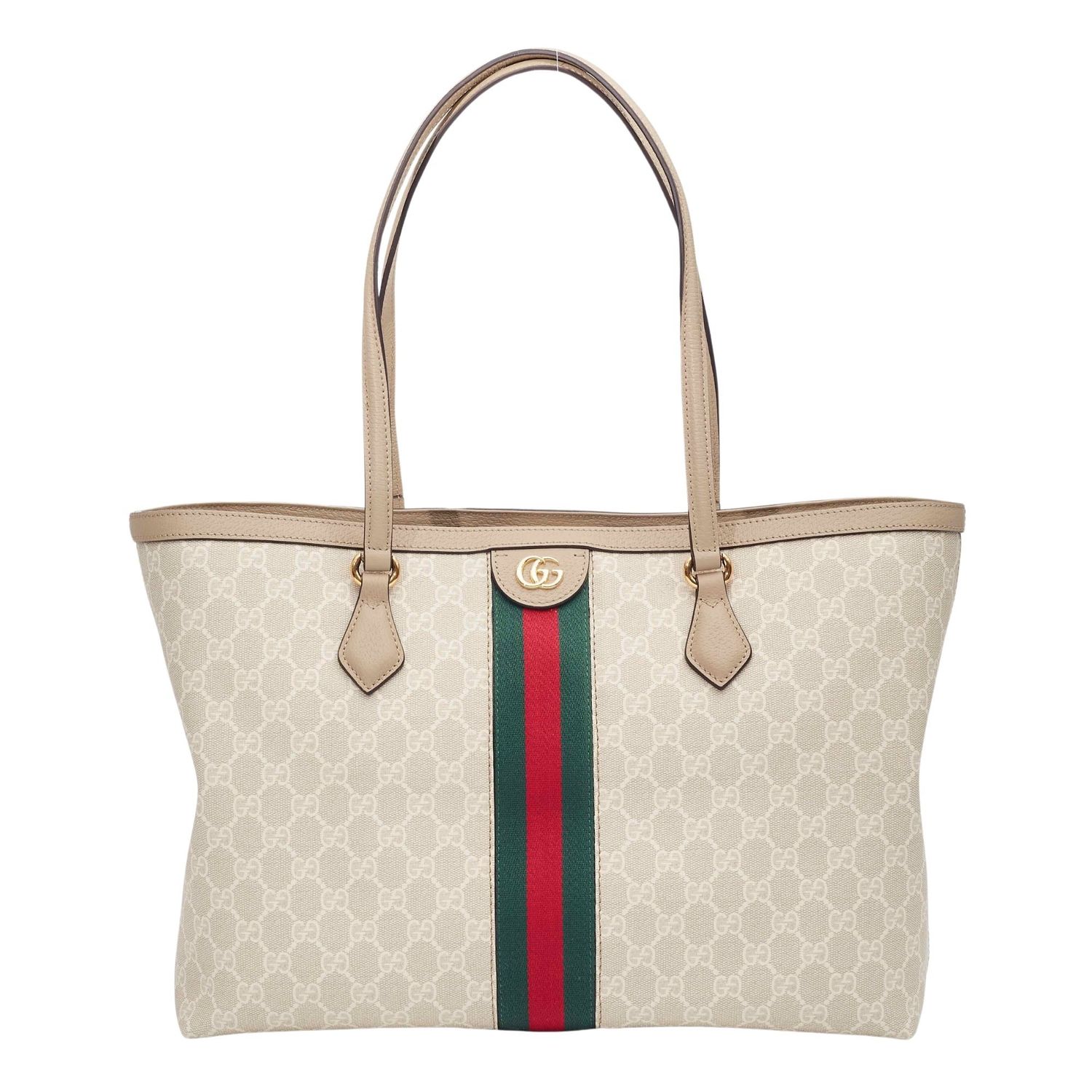 GUCCI GG SUPREME MONOGRAM WEB OPHIDIA SHOPPING TOTE MEDIUM