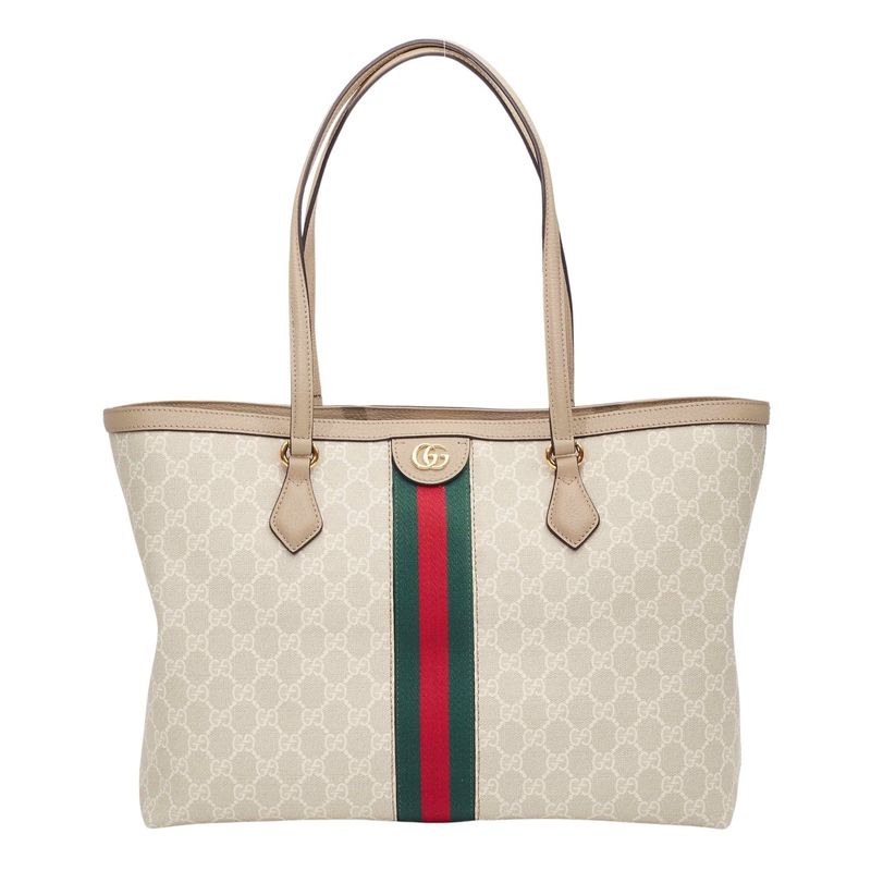 GUCCI GG SUPREME MONOGRAM WEB OPHIDIA SHOPPING TOTE MEDIUM