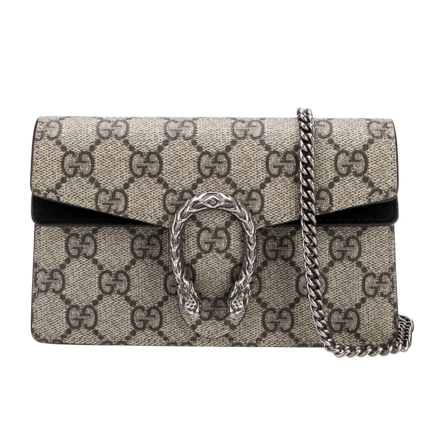 GUCCI SUPER MINI DIONYSUS MONOGRAM GG SUPREME BAG BLACK 476432