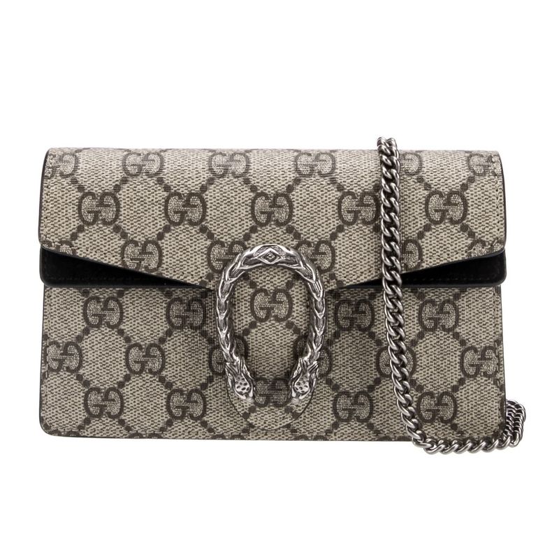 GUCCI SUPER MINI DIONYSUS MONOGRAM GG SUPREME BAG BLACK 476432