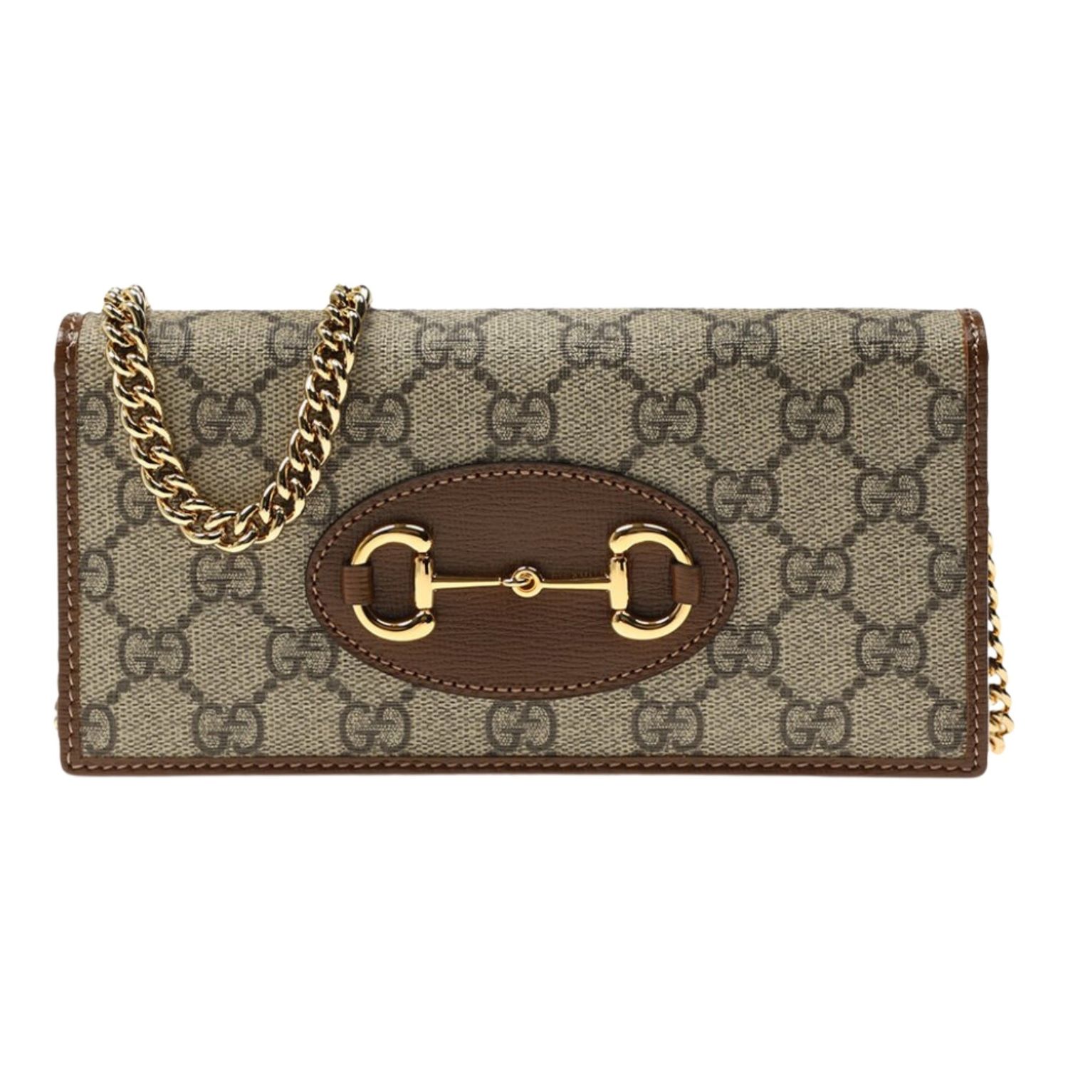 GUCCI GG SUPREME 1955 HORSEBIT WALLET ON CHAIN