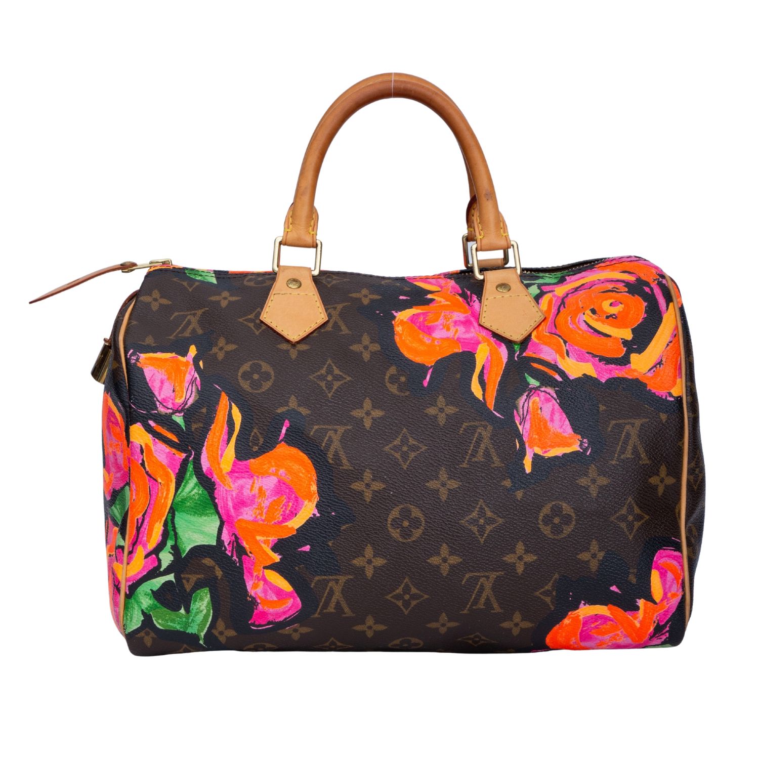 LOUIS VUITTON MONOGRAM ROSES SPEEDY HANDBAG 30
