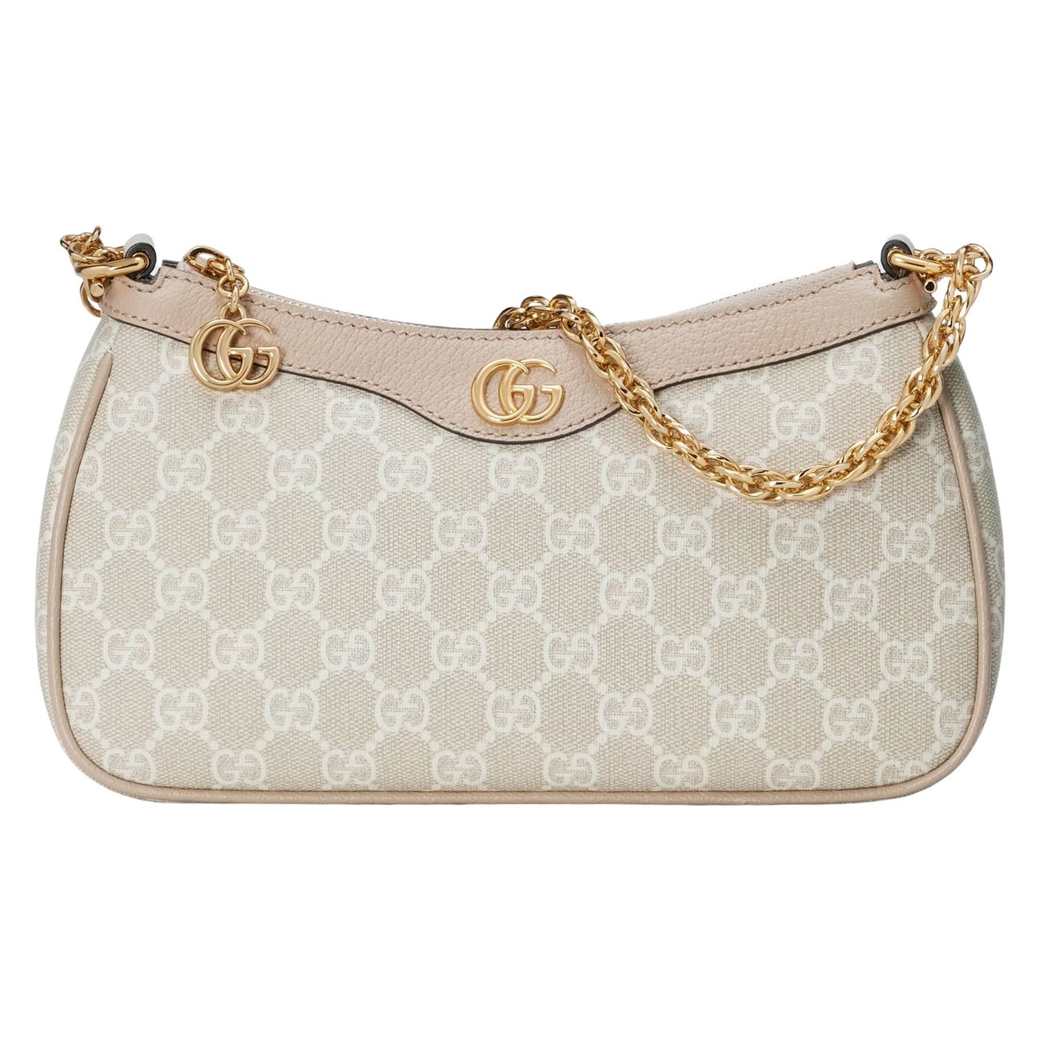 GUCCI GG SUPREME OPHIDIA SHOULDER BAG SMALL BEIGE &amp; WHITE