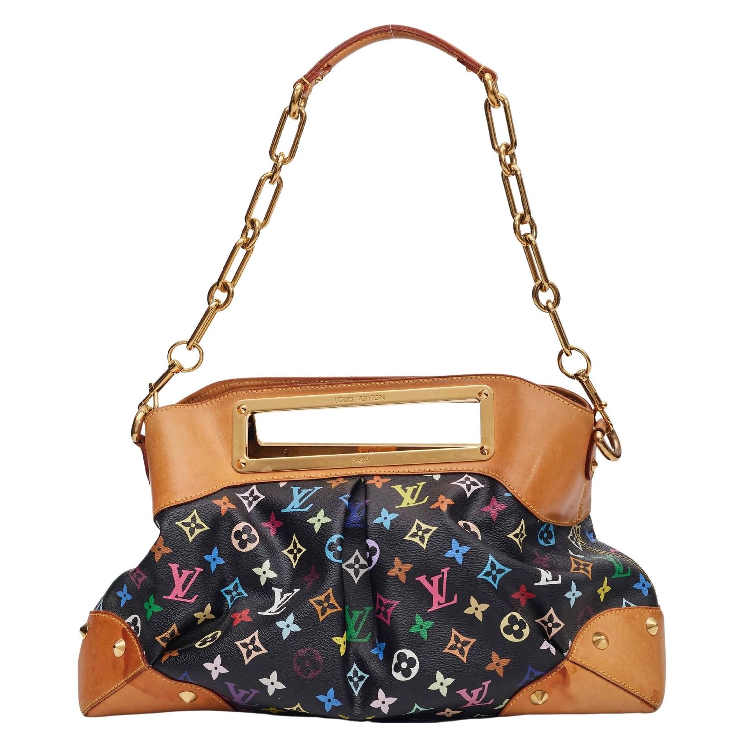 LOUIS VUITTON BLACK MURAKAMI MULTICOLOR MONOGRAM JUDY BAG GM