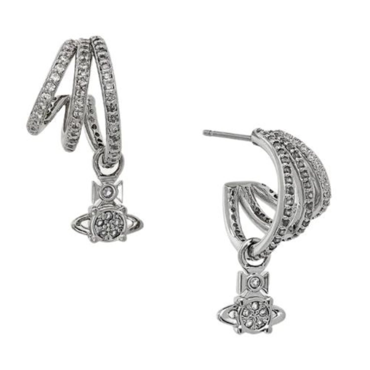 VIVIENNE WESTWOOD SILVER ORB PENDANT AYANA EARRINGS