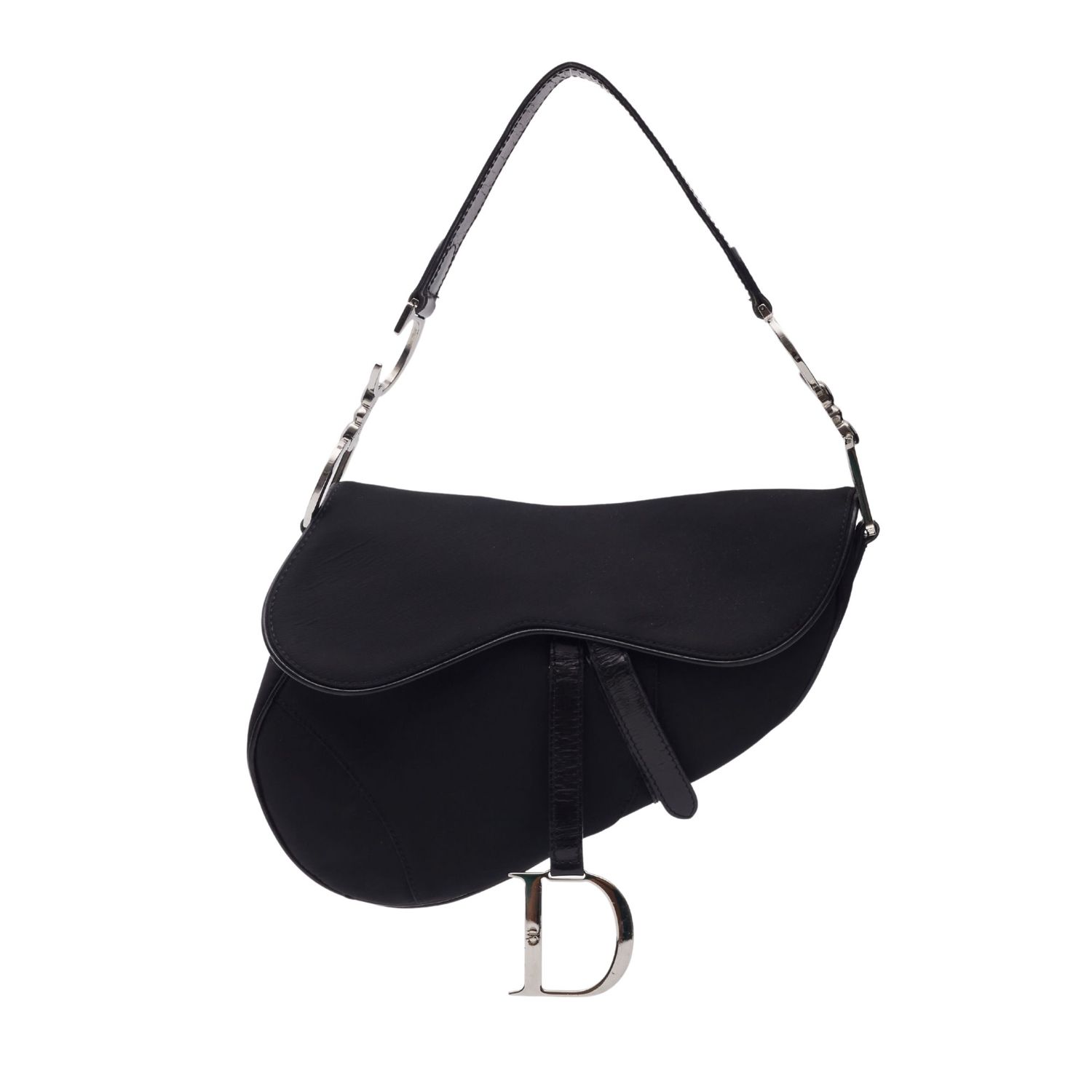 DIOR BLACK NYLON SADDLE BAG