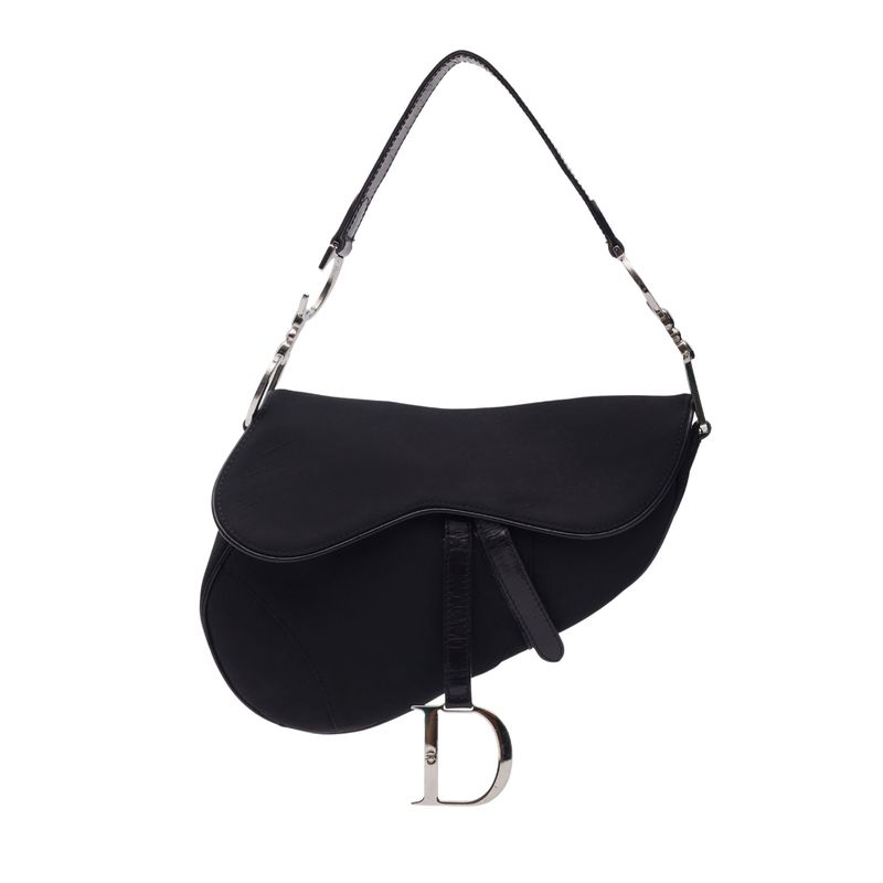DIOR BLACK NYLON SADDLE BAG