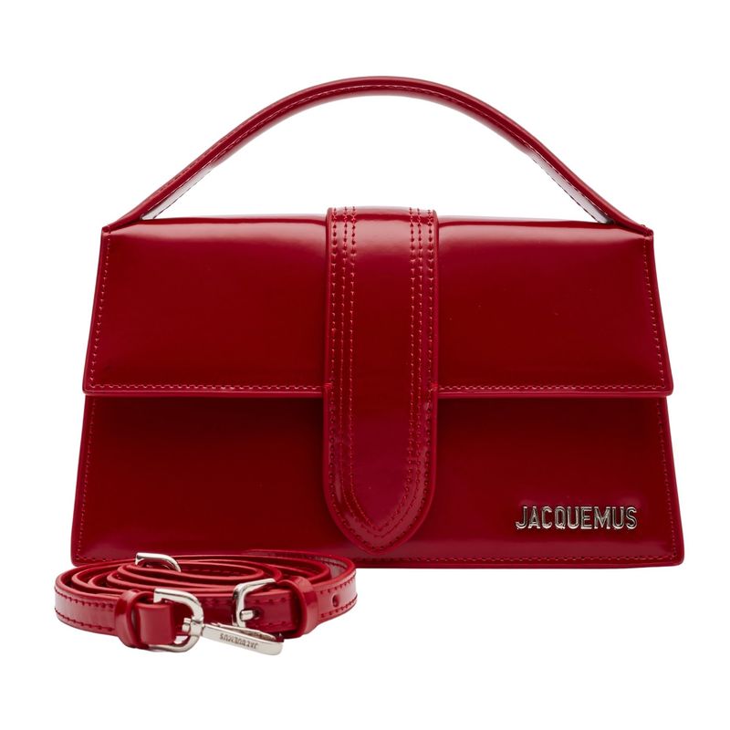 JACQUEMUS LE GRAND BAMBINO RED LEATHER SHOULDER BAG