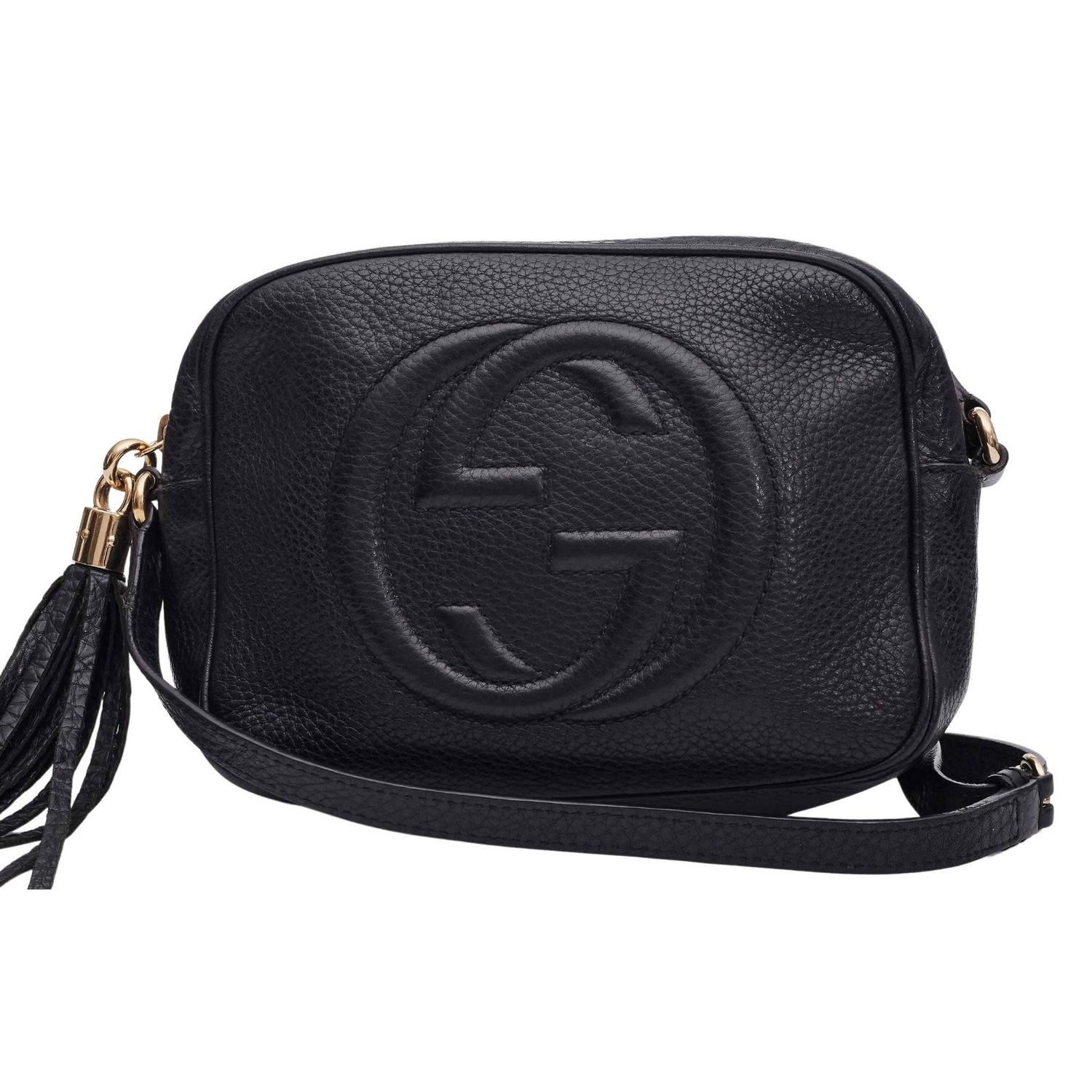 GUCCI BLACK LEATHER SOHO DISCO MESSENGER BAG