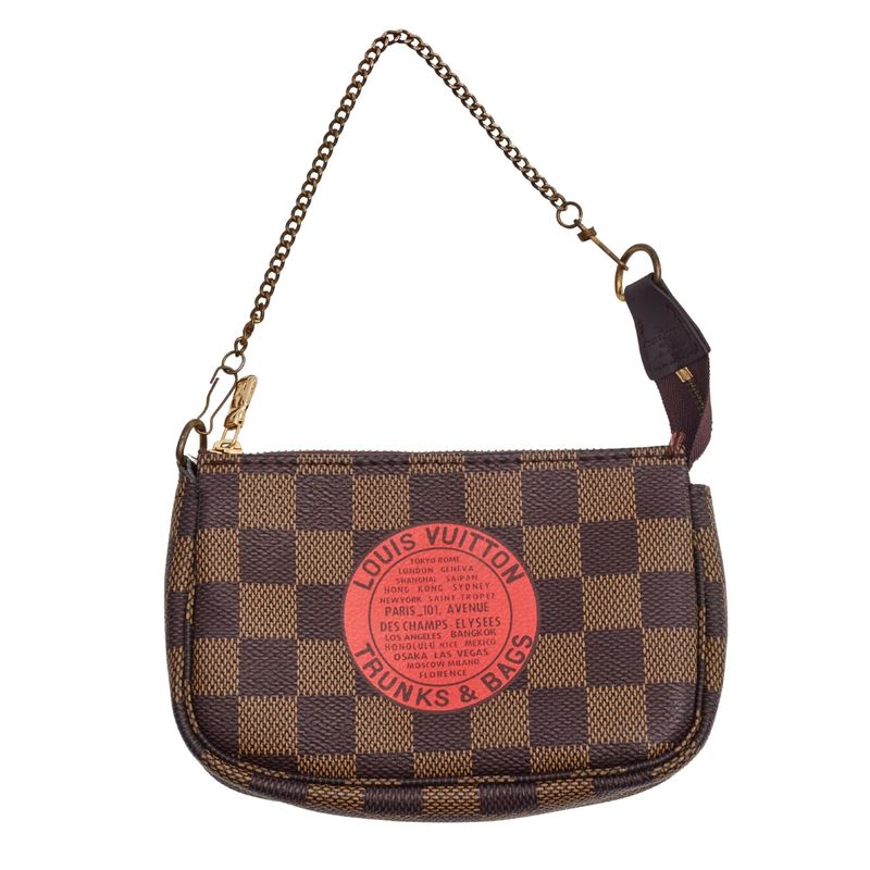 LOUIS VUITTON DAMIER EBENE TRUNKS &amp; BAGS POCHETTE ACCESSOIRES MINI
