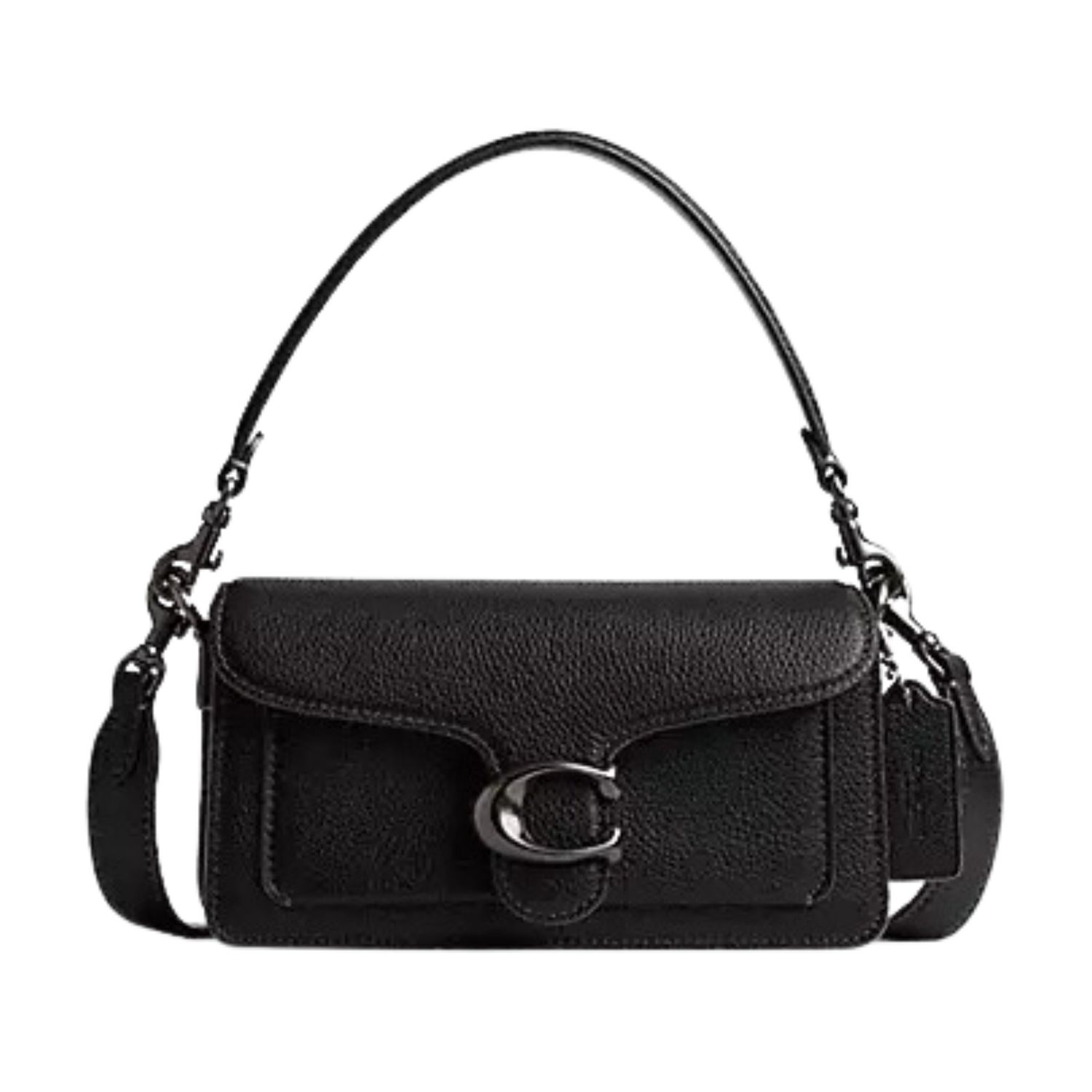 COACH BLACK PEBBLE LEATHER TABBY 20 SHOULDER BAG