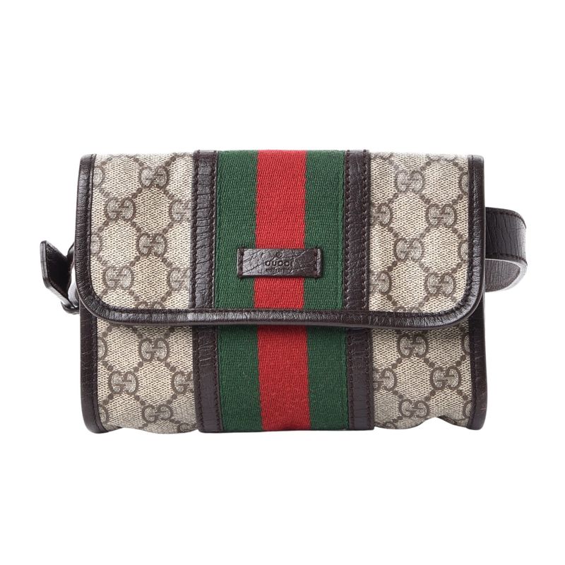 GUCCI GG SUPREME MONOGRAM EBONY PLUS WEB BELT BAG