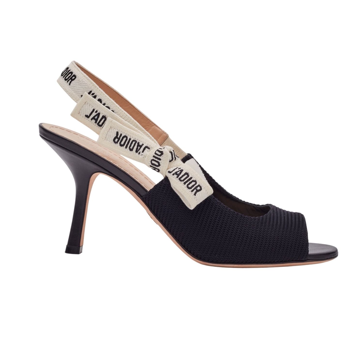 DIOR  BLACK TECHNICAL FABRIC J'ADIOR BOW SLINGBACK PUMP (EU 38.5)