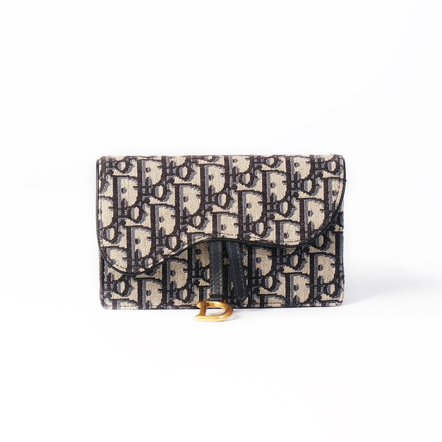 DIOR OBLIQUE MONOGRAM NAVY BLUE SADDLE BELT BAG