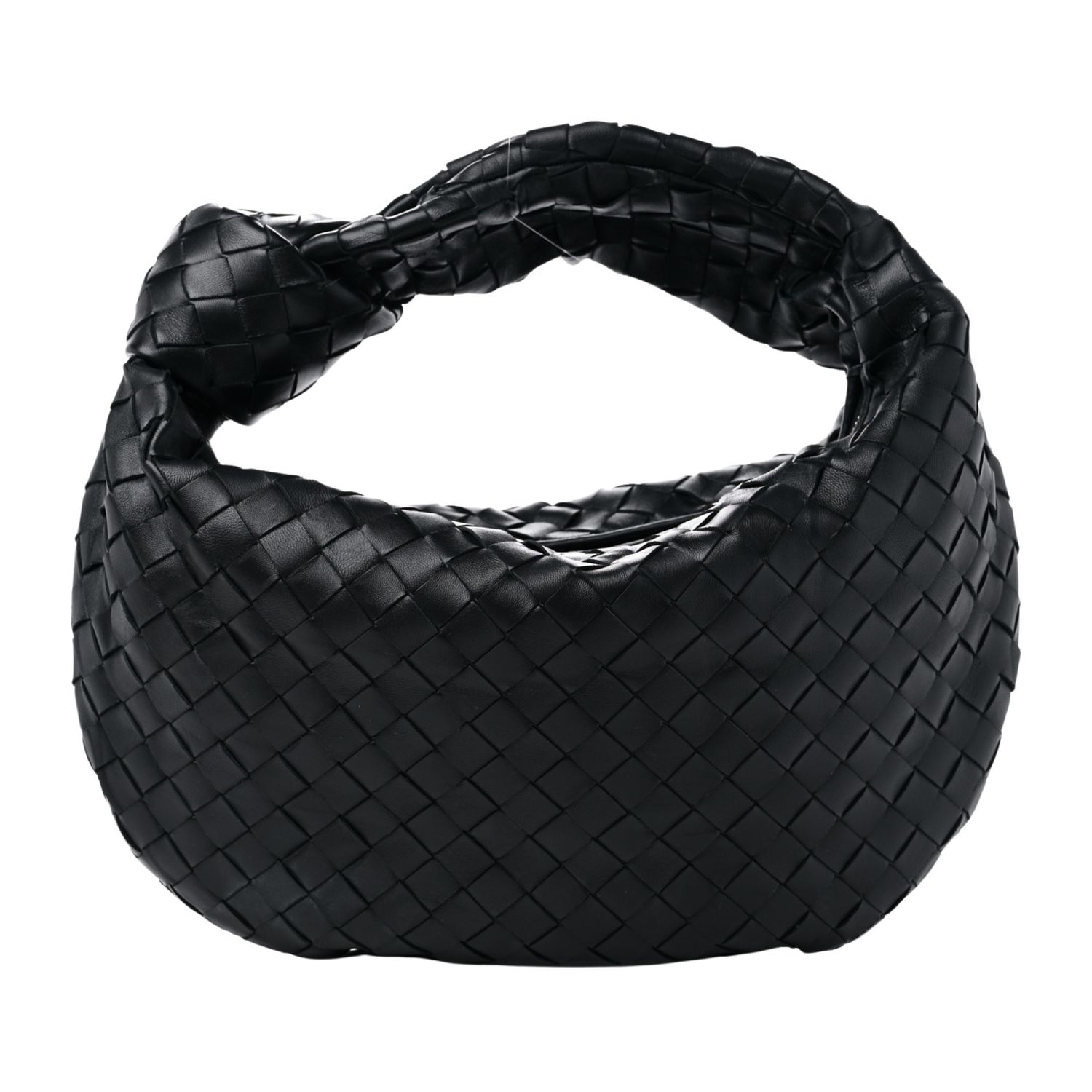 BOTTEGA VENETA NAPPA BLACK INTRECCIATO TEEN JODIE BAG