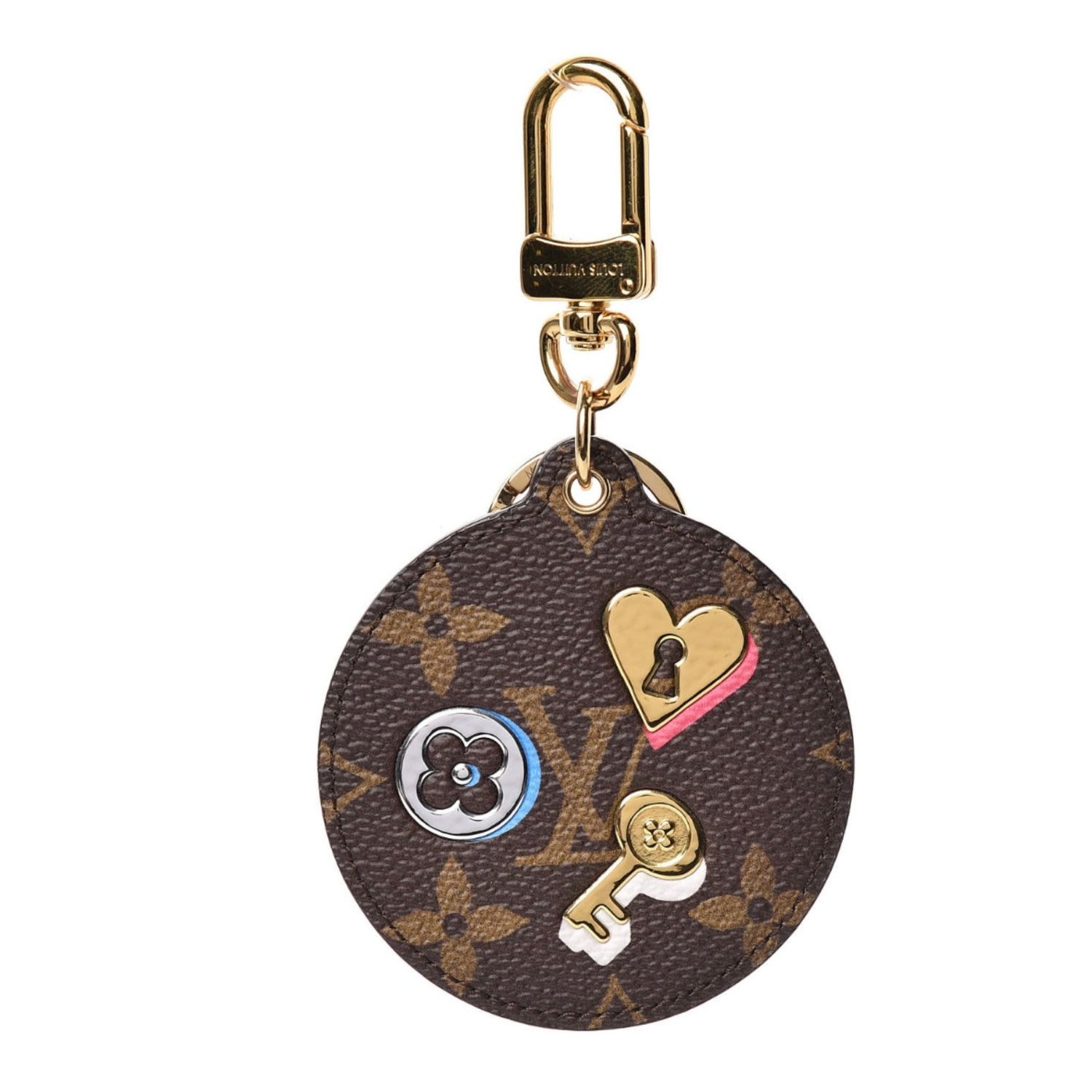 LOUIS VUITTON MONOGRAM LOVE LOCK BAG CHARM KEY HOLDER