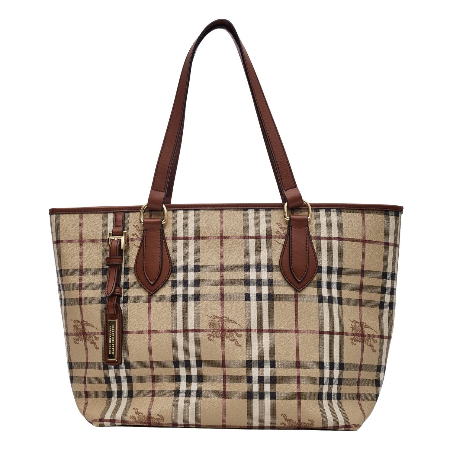 BURBERRY CLASSIC HAYMARKET CHECK TOTE BAG