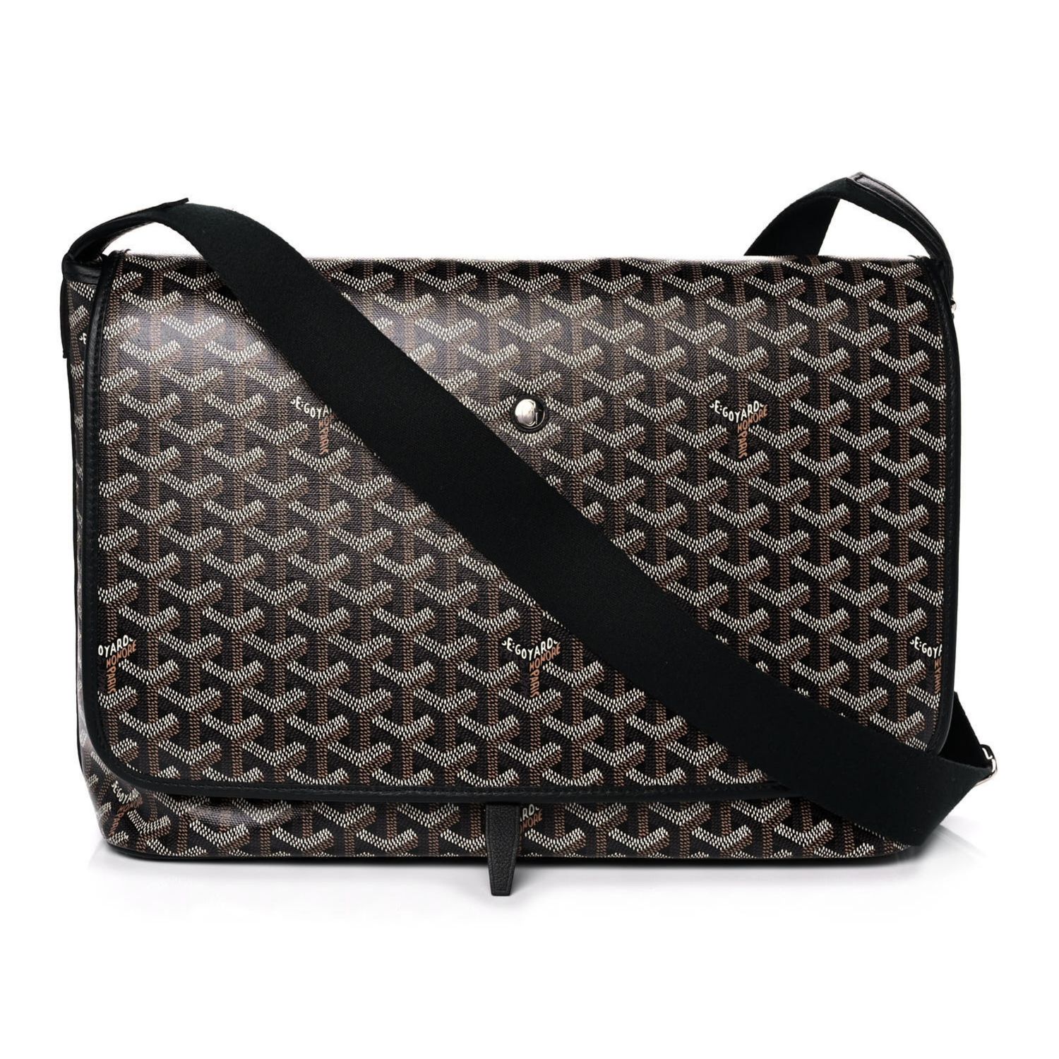 GOYARD BLACK CANVAS GOYARDINE CAPETIEN MESSENGER BAG