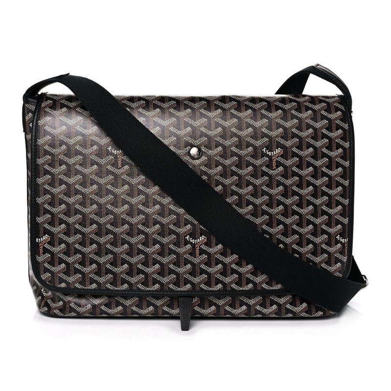 GOYARD BLACK CANVAS GOYARDINE CAPETIEN MESSENGER BAG