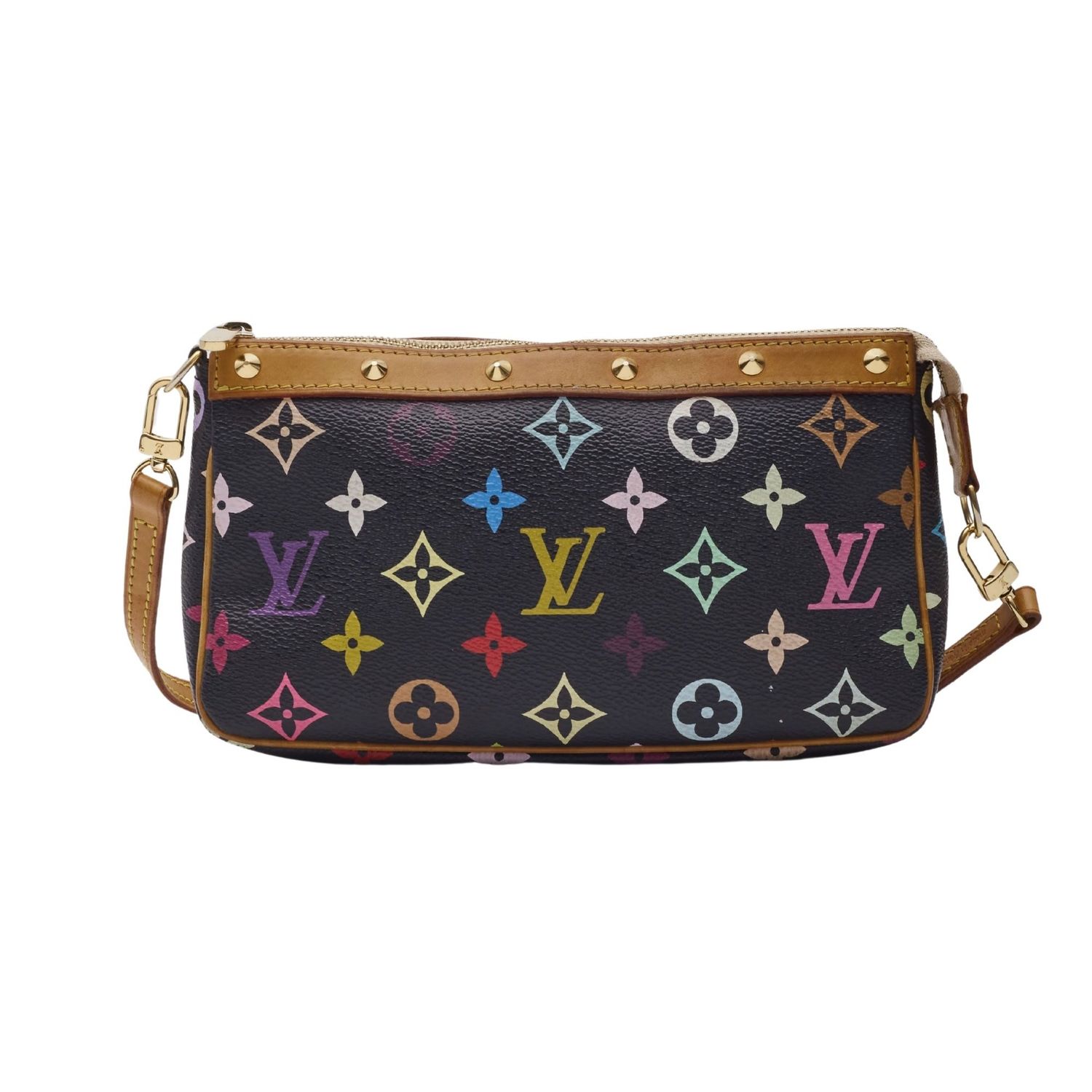 LOUIS VUITTON MURAKAMI MONOGRAM MULTICOLOR POCHETTE ACCESSORIES BLACK