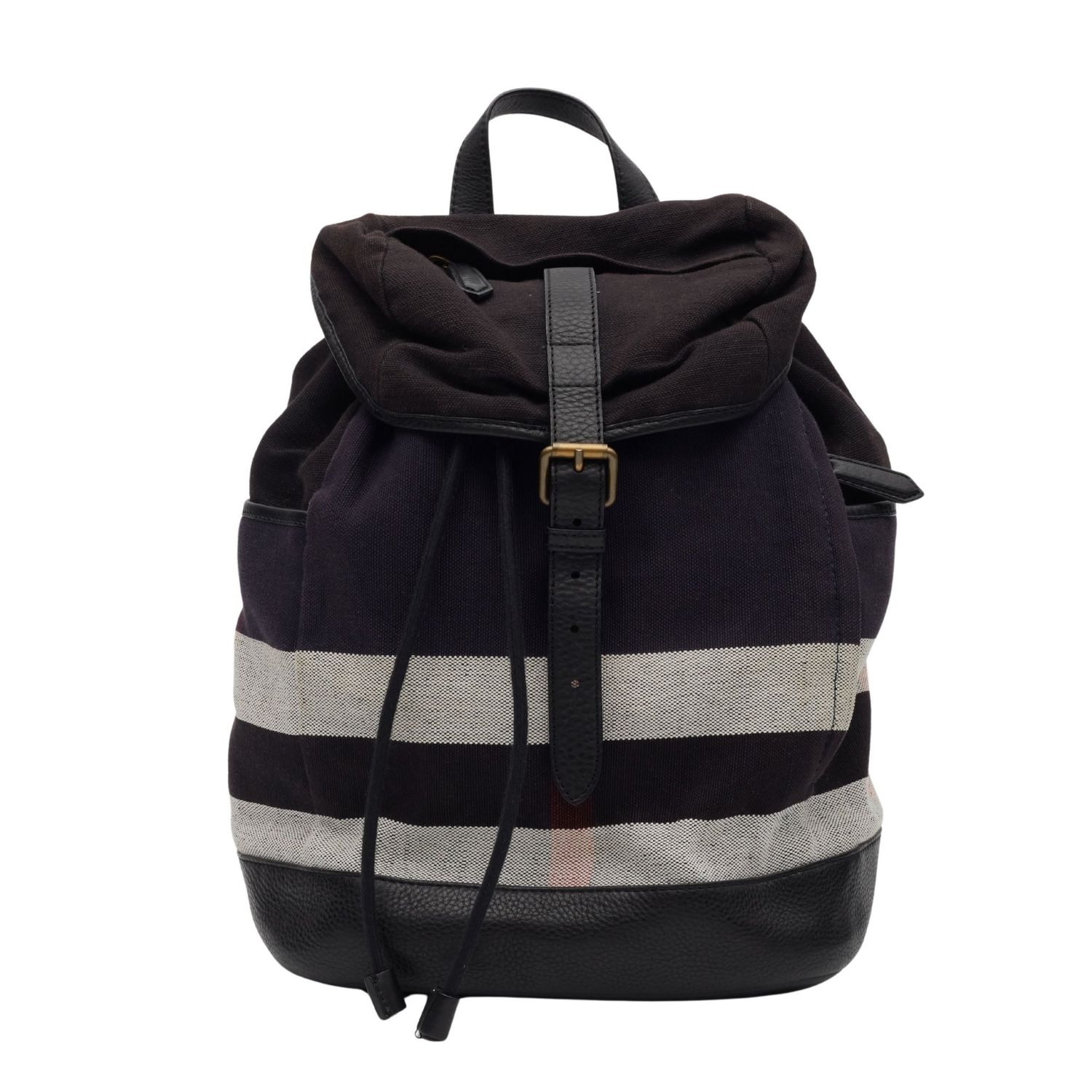 BURBERRY BLACK CANVAS MEGA CHECK DRIFTON BACKPACK
