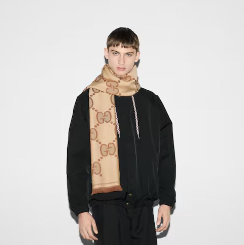 GUCCI GG WOOL JACQUARD SCARF