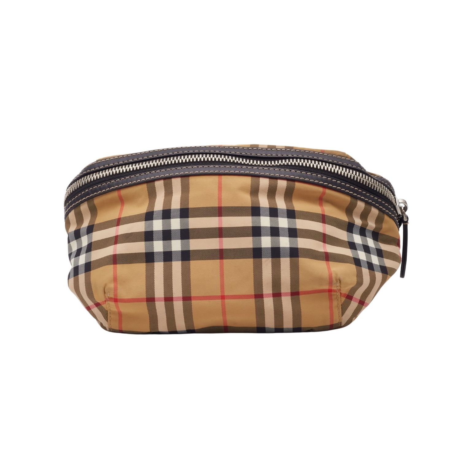 BURBERRY NYLON CHECK SONNY YELLOW MEDIUM BELT BAG