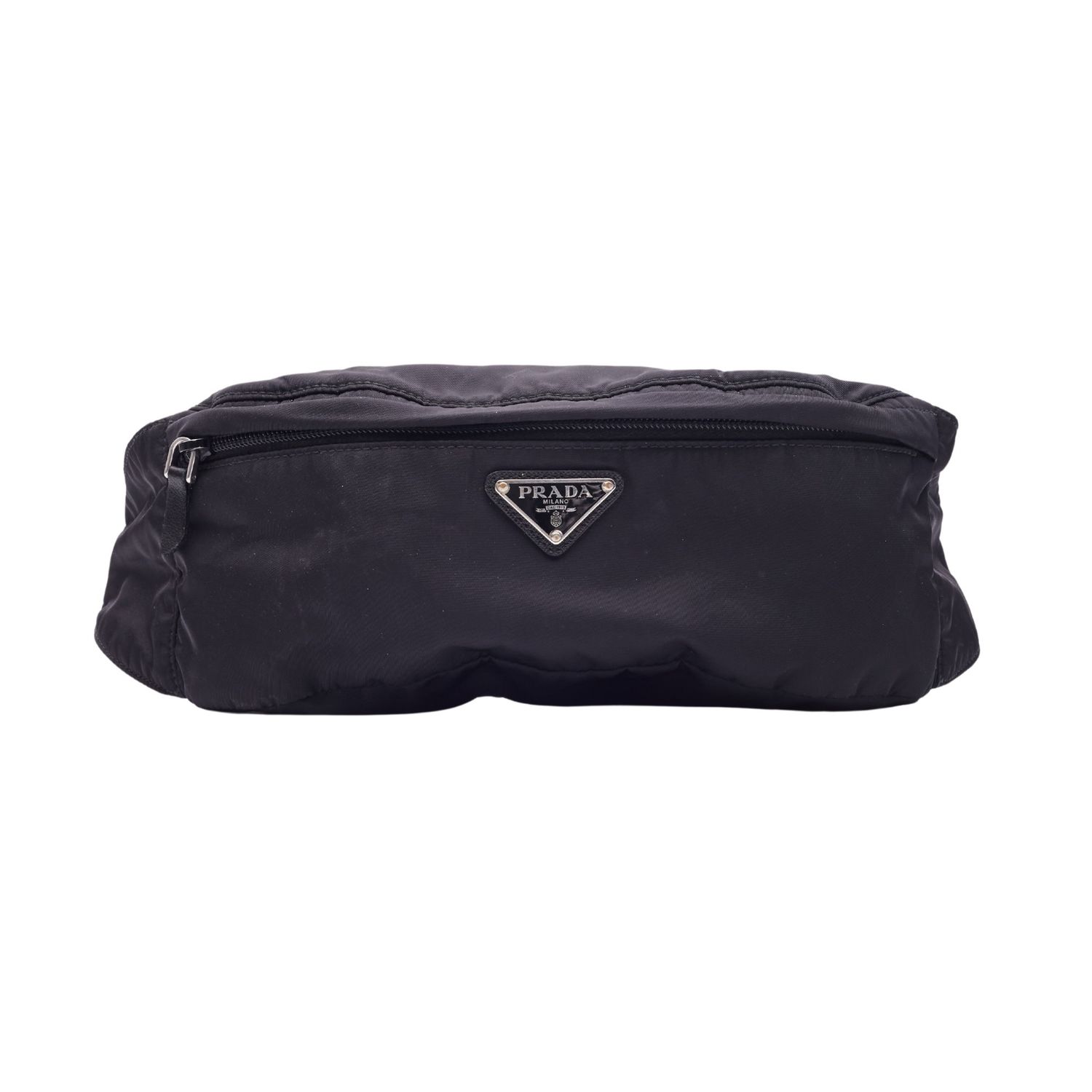 PRADA BLACK NYLON WAIST POUCH BELT BAG