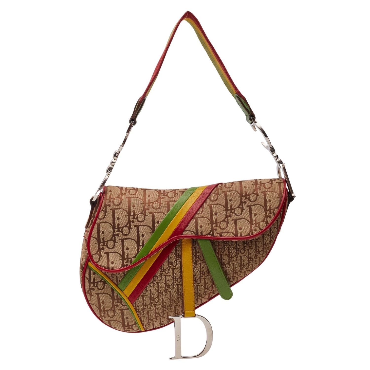 DIOR DIORISSIMO MONOGRAM BEIGE RASTA SADDLE BAG
