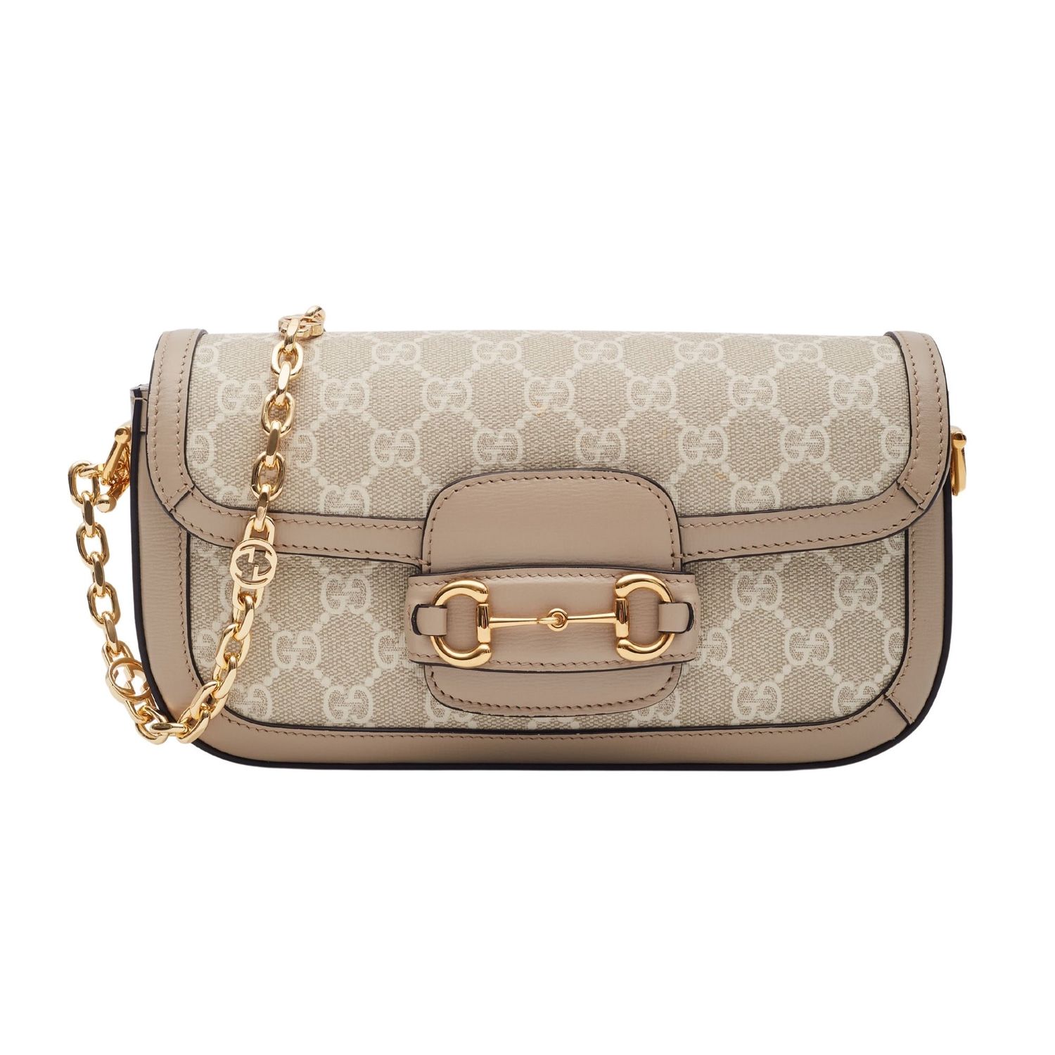 GUCCI GG SUPREME BEIGE HORSEBIT 1955 SHOULDER BAG