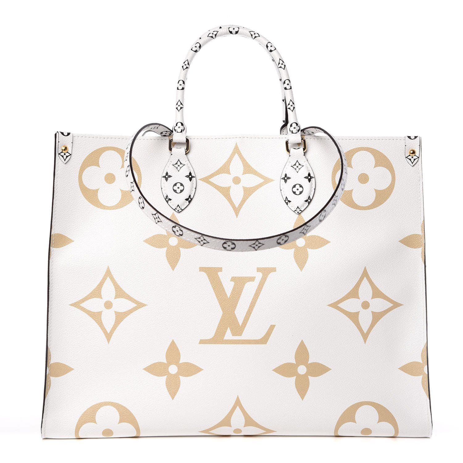LOUIS VUITTON MONOGRAM GIANT ONTHEGO GM KAKI BEIGE TOTE BAG