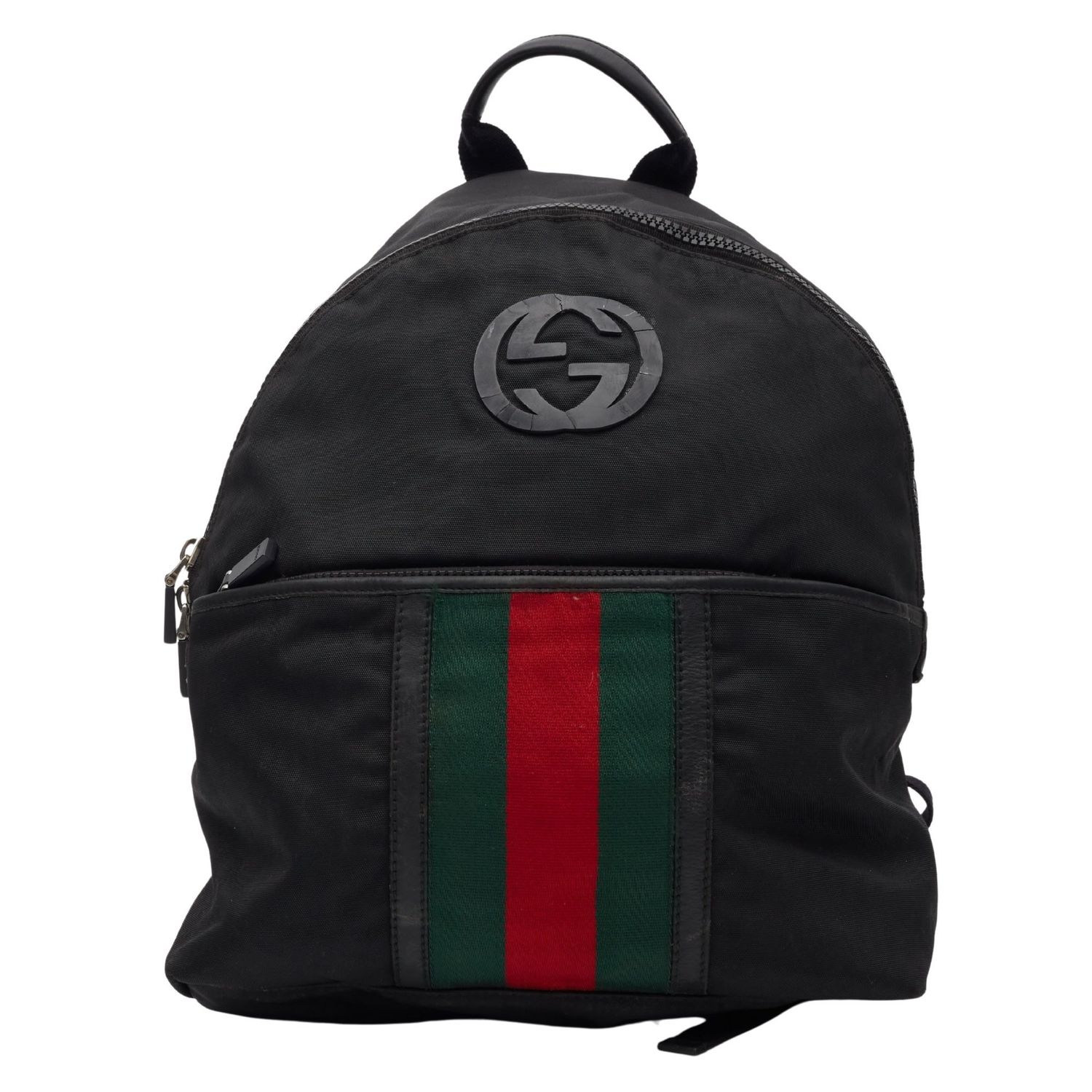 GUCCI GG MONOGRAM WEB CLASSIC BACKPACK BLACK