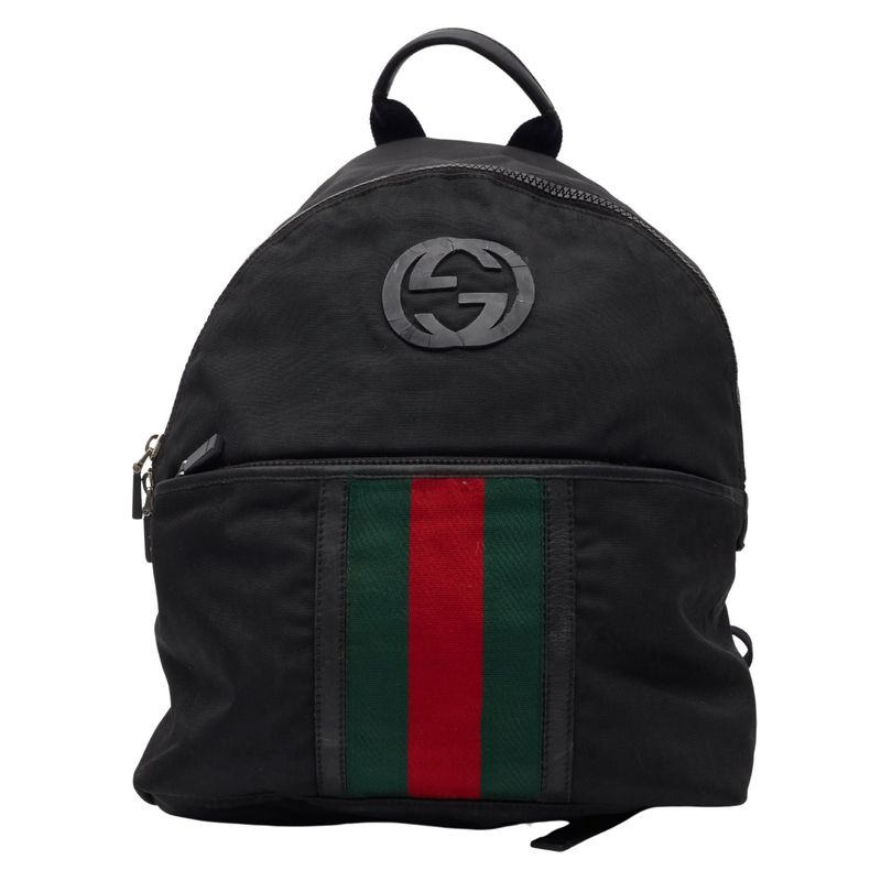 GUCCI GG MONOGRAM WEB CLASSIC BACKPACK BLACK