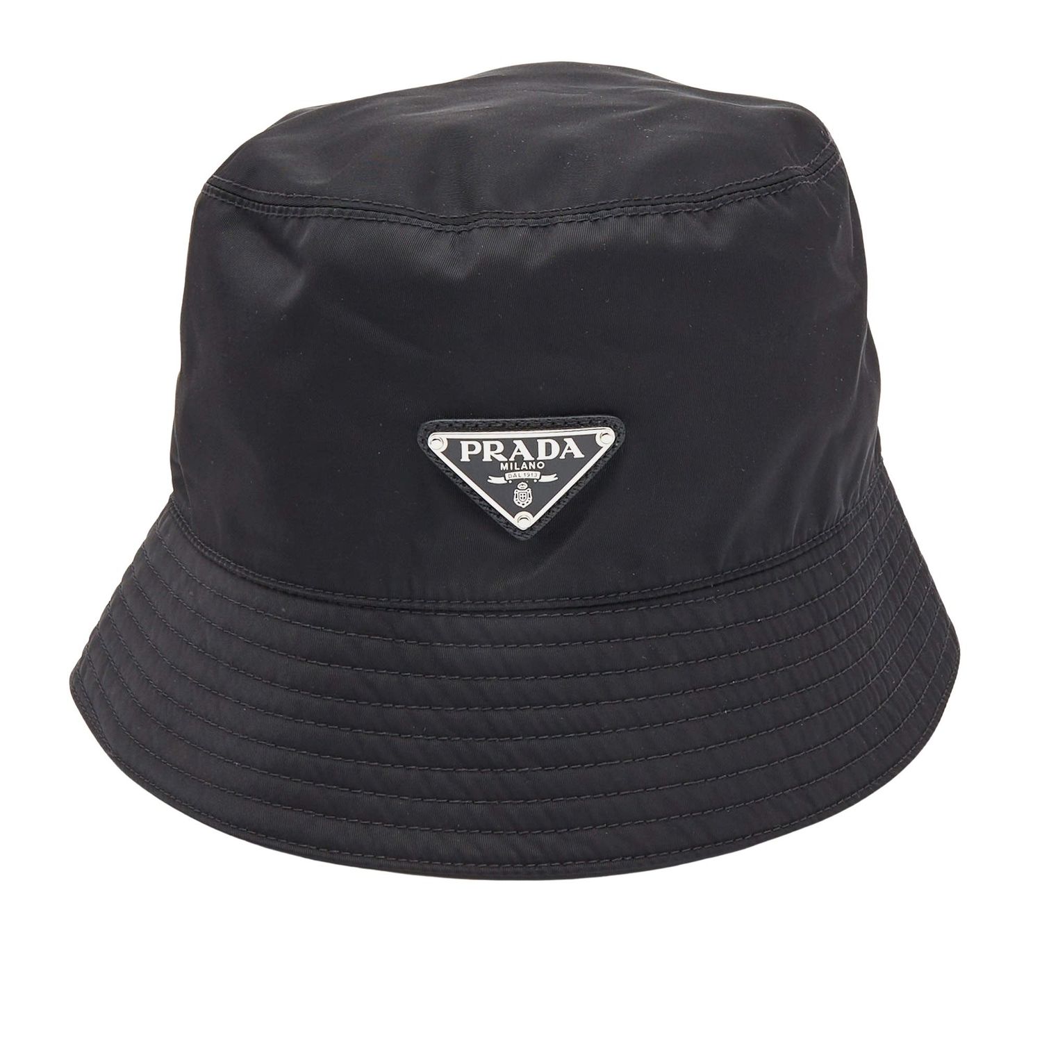PRADA LOGO RE-NYLON BUCKET HAT
