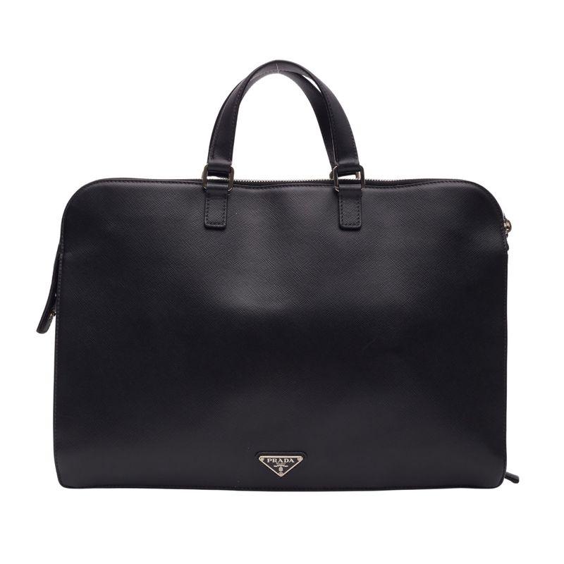 PRADA BLACK SAFFIANO BUSINESS BRIEFCASE BAG